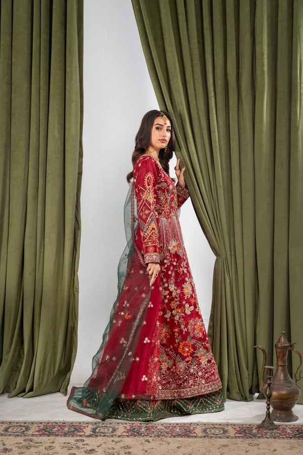 Alaya black & maroon maxi