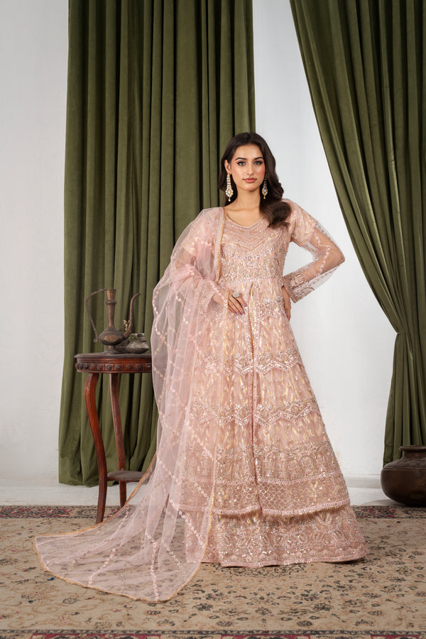 Ayleen double frill peach maxi