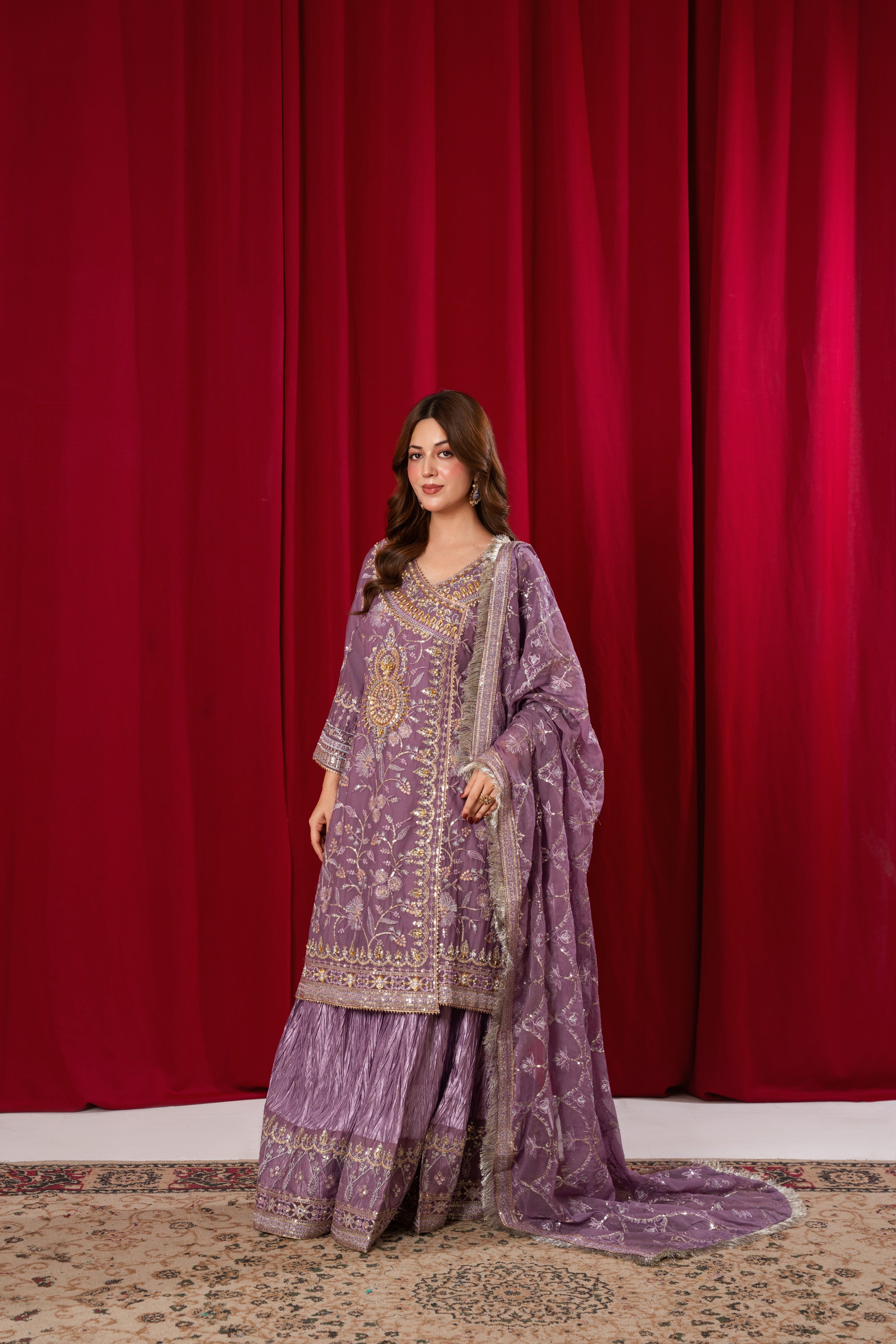 Beyza Lavender Angrakha Gharara