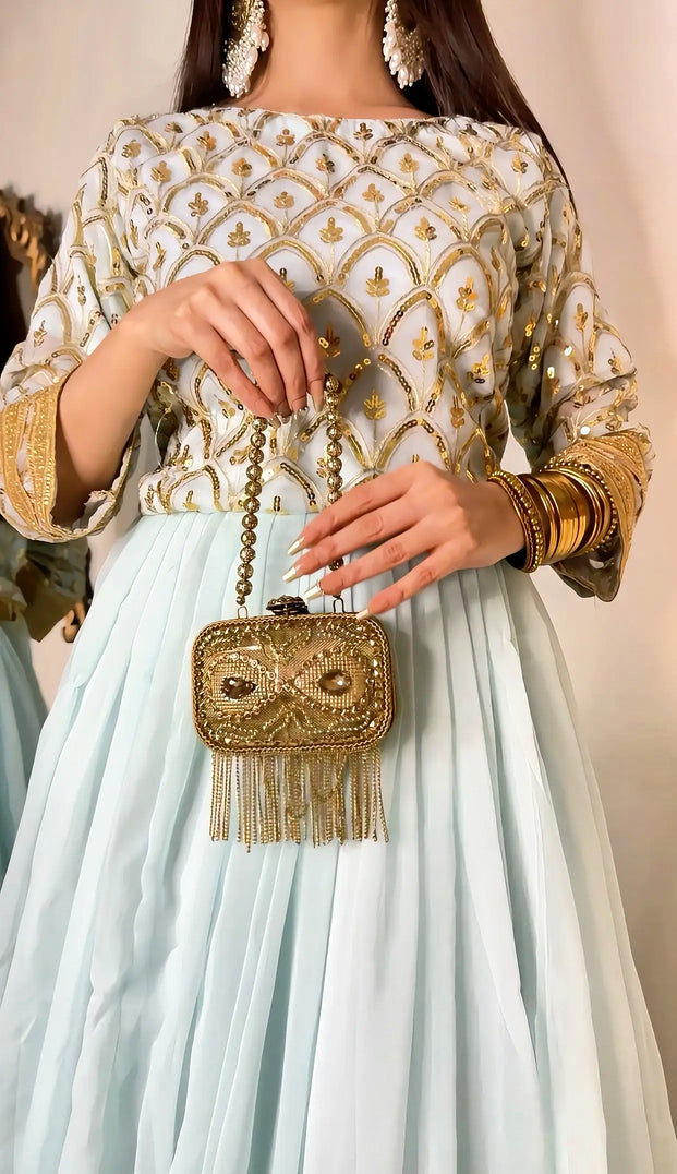 Mehrma Soft Pastel Blue Lehnga