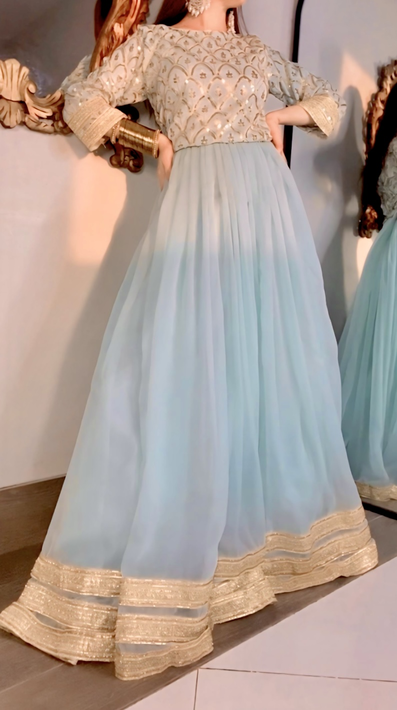 Mehrma Soft Pastel Blue Lehnga
