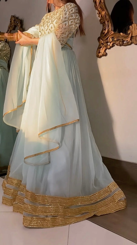 Mehrma Soft Pastel Blue Lehnga