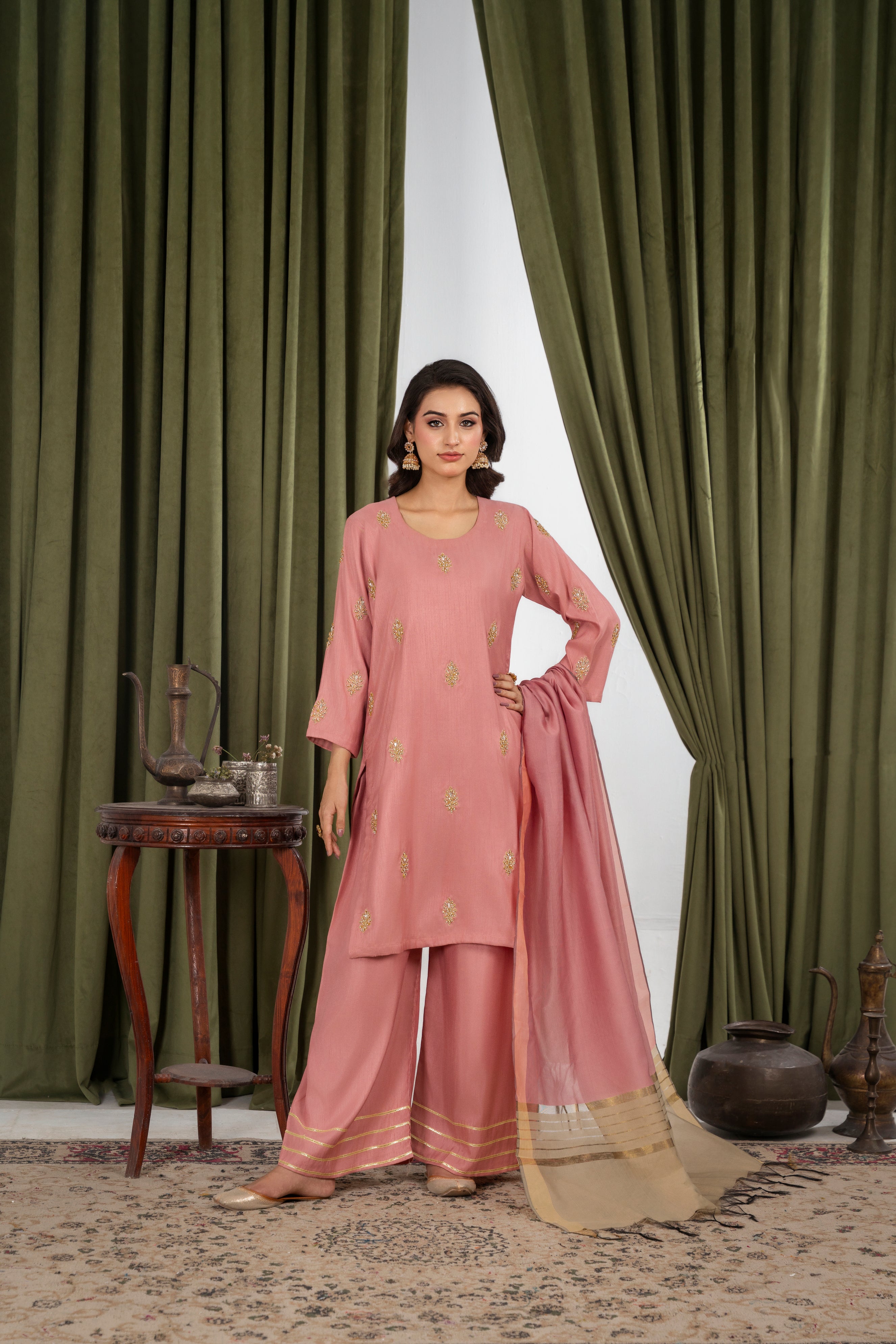 IZEL Raw Silk Peach Pink