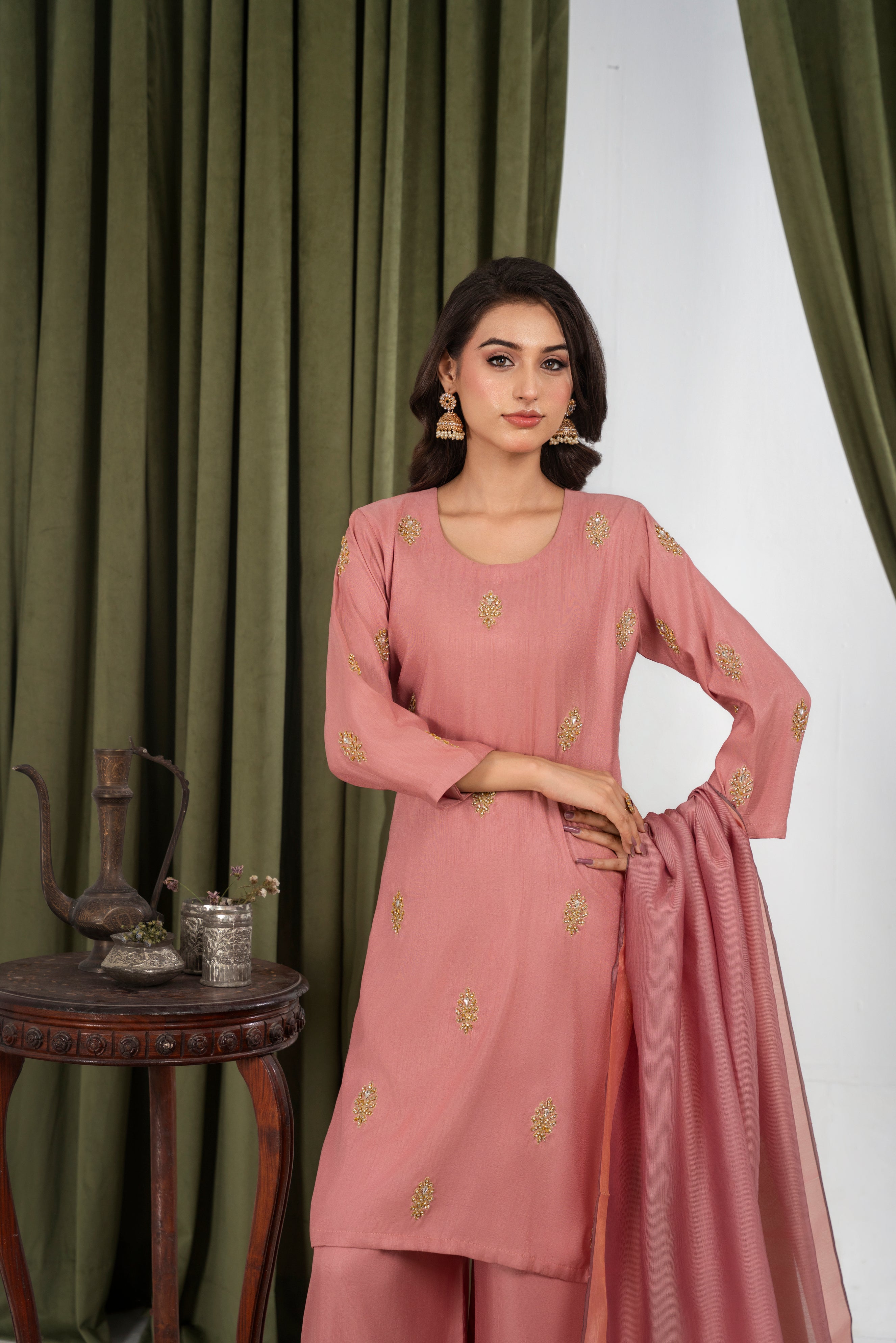 IZEL Raw Silk Peach Pink