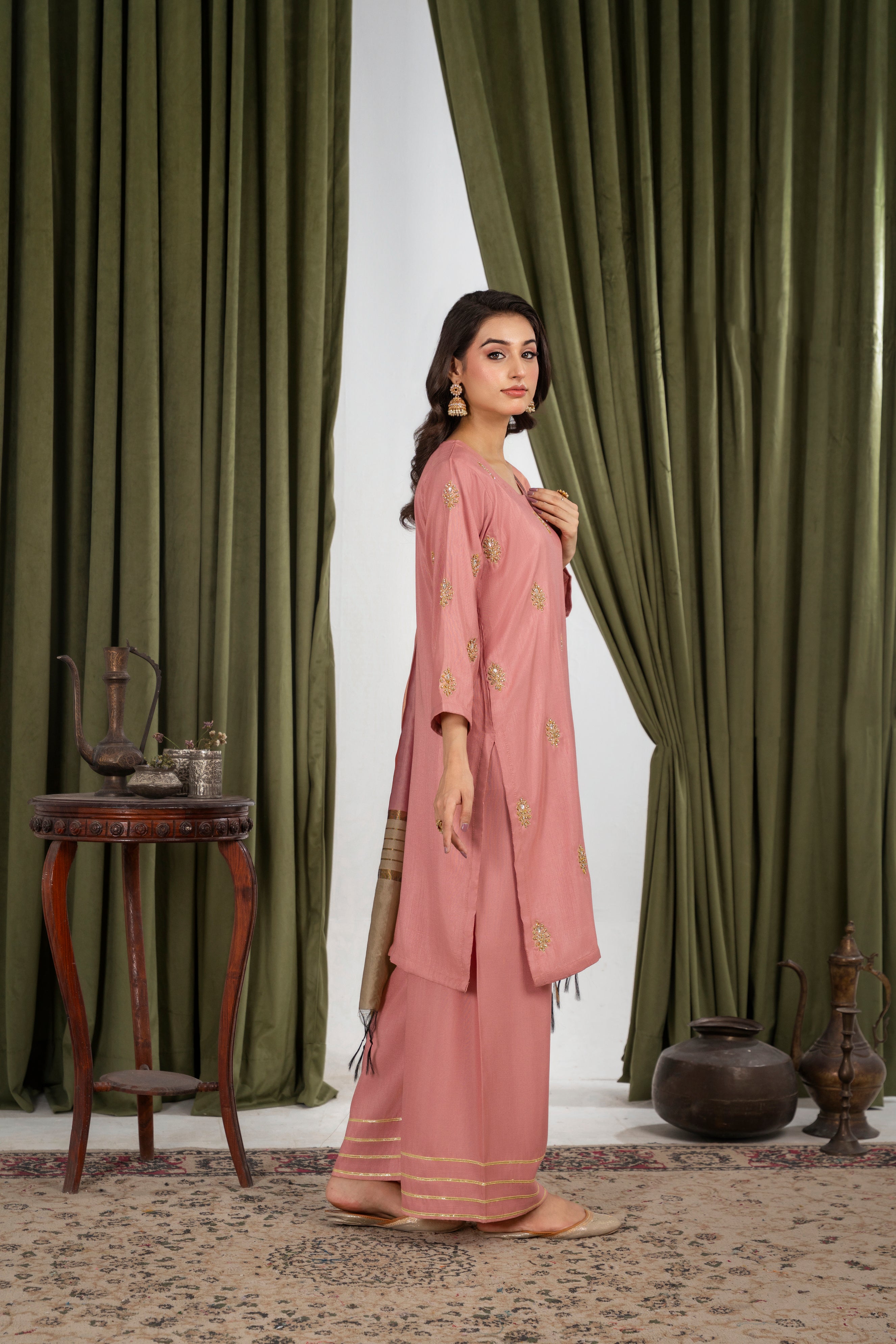 IZEL Raw Silk Peach Pink