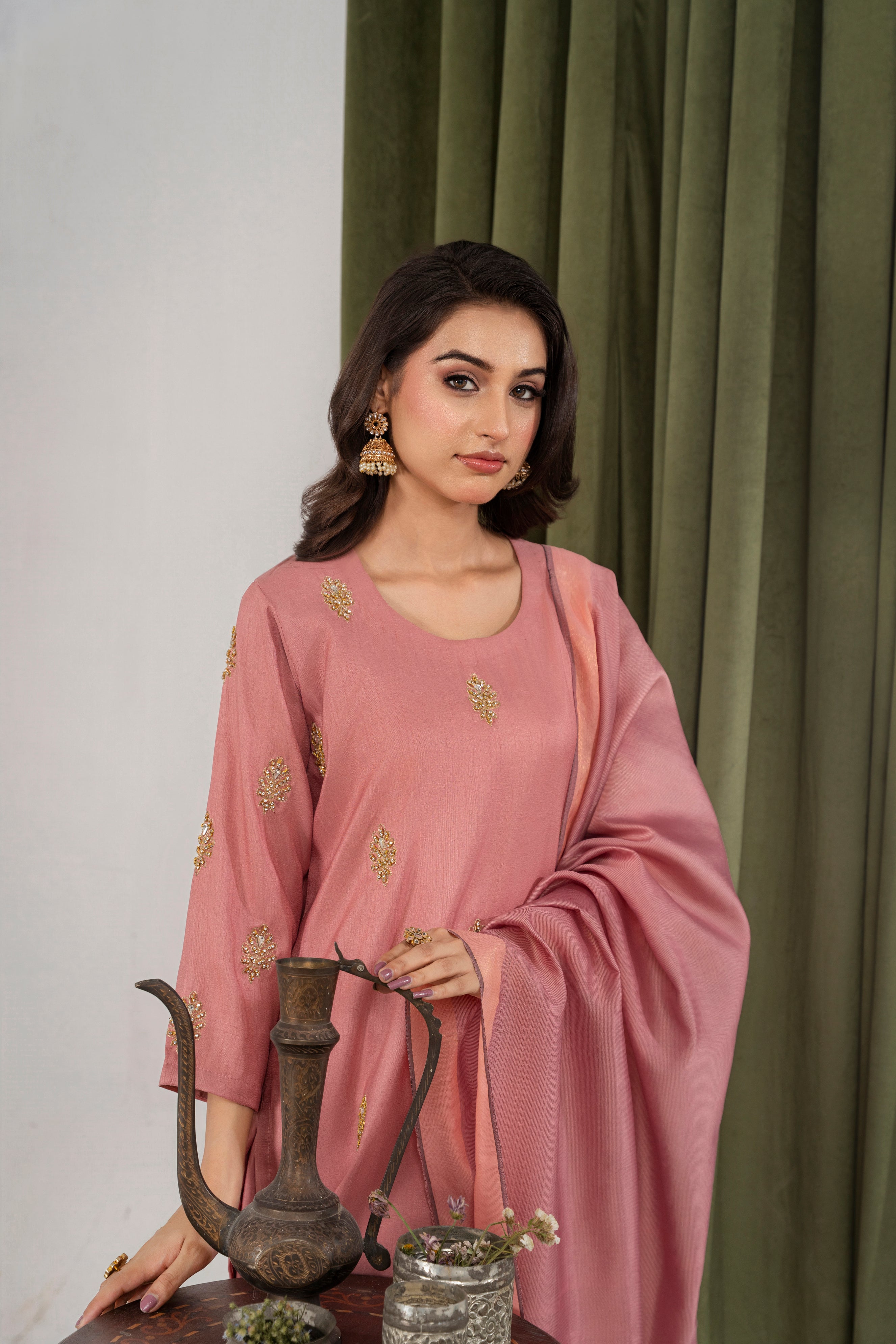 IZEL Raw Silk Peach Pink