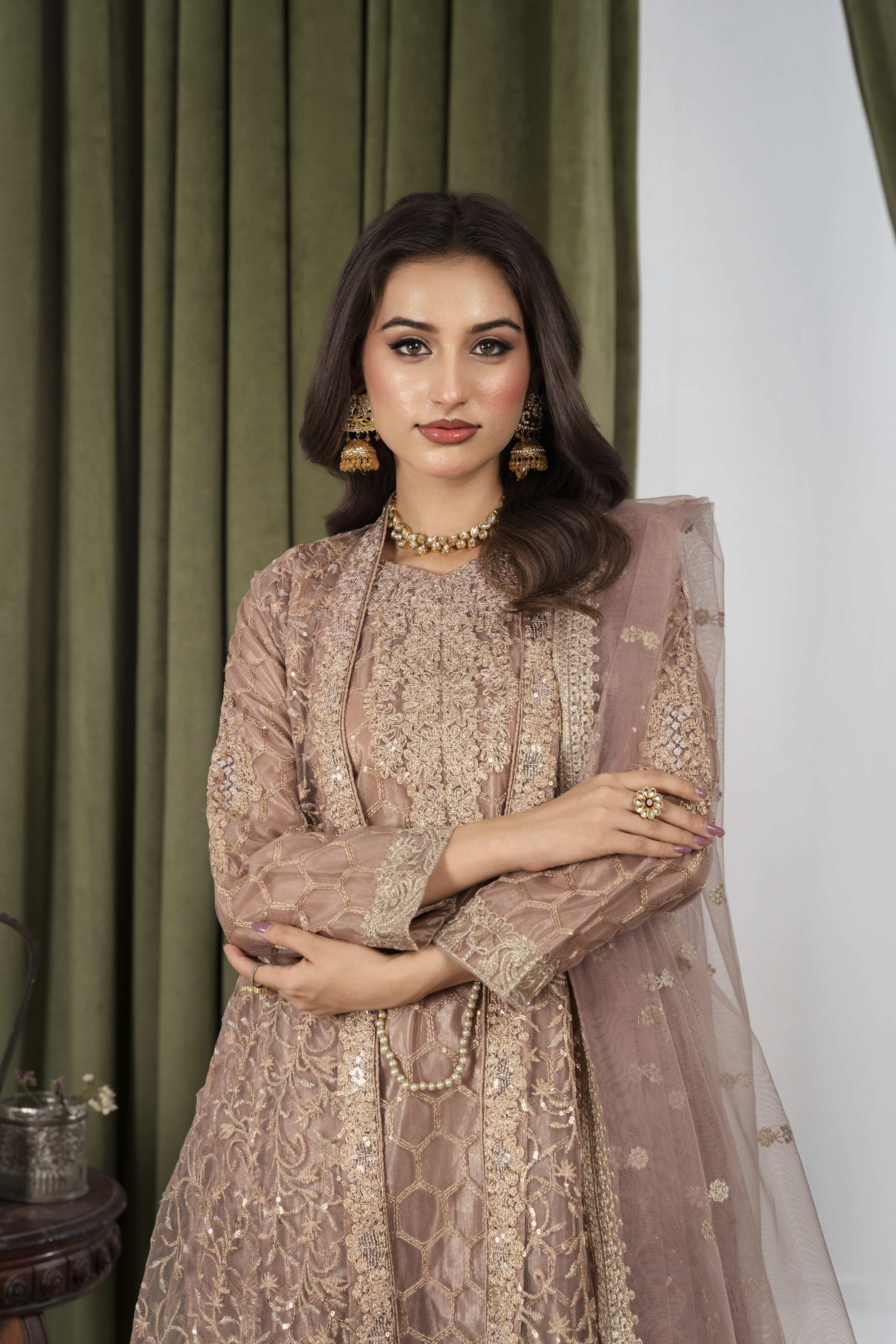 Harika Brown Pearl Coat