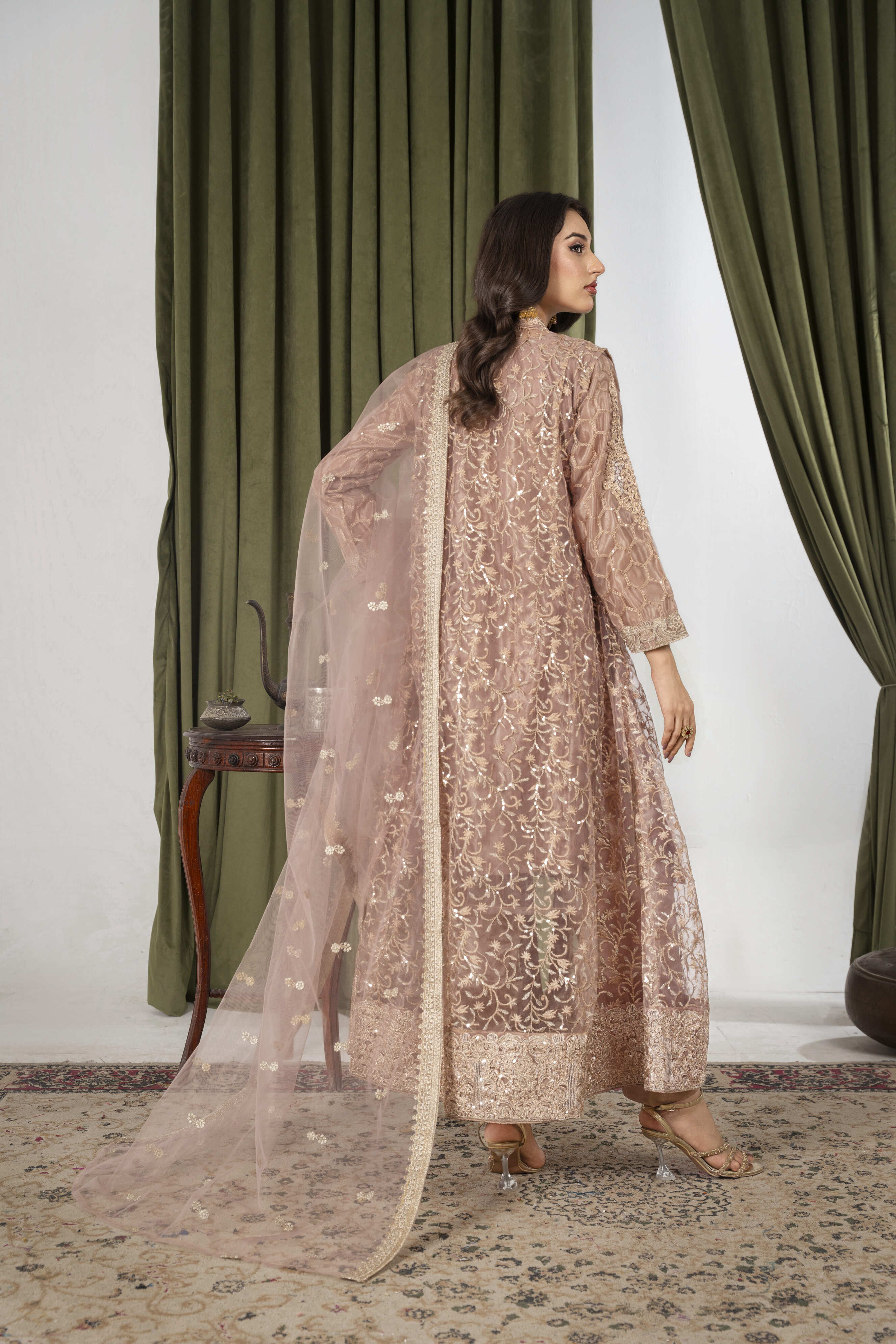 Harika Brown Pearl Coat