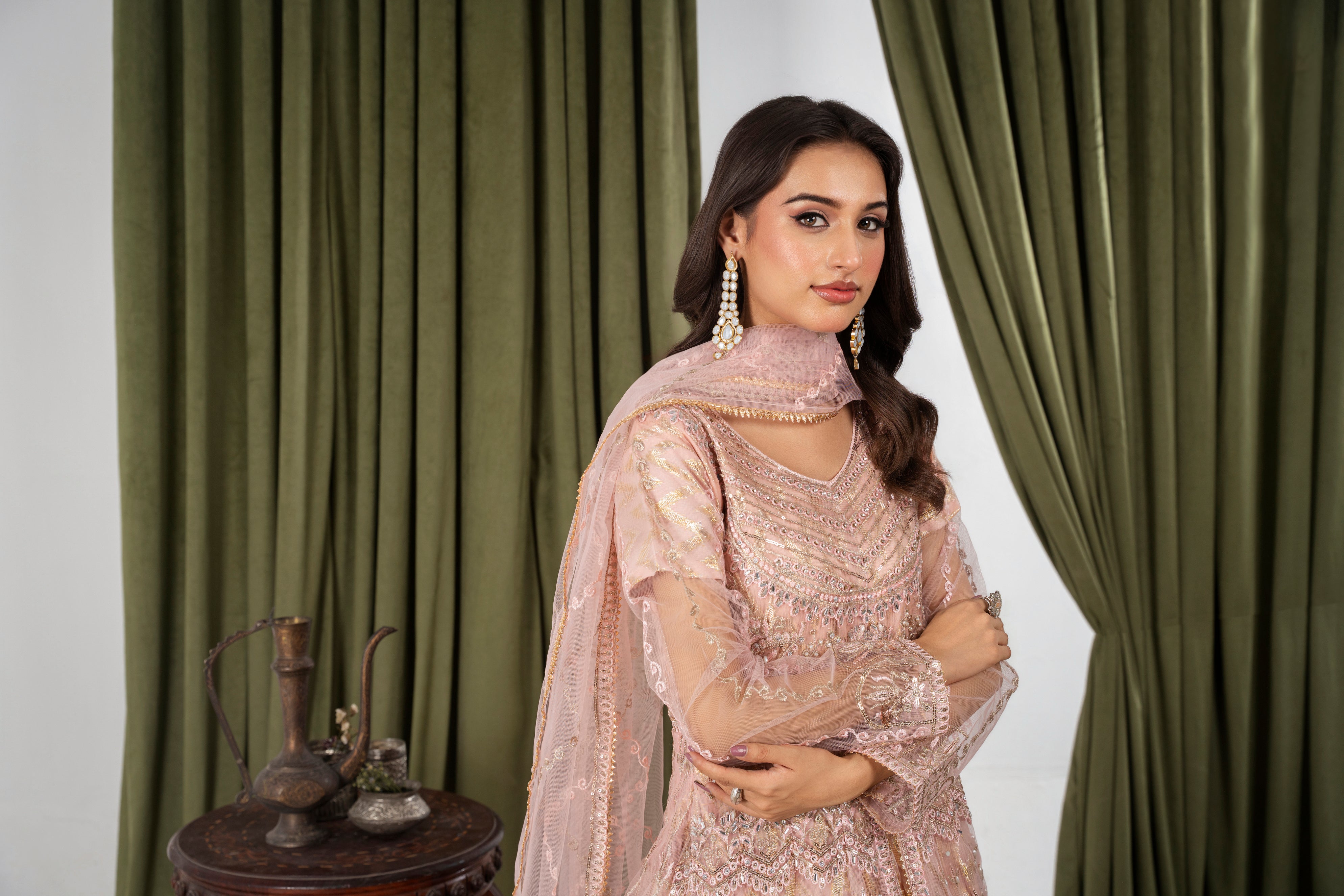 Ayleen Double Frill Peach Maxi