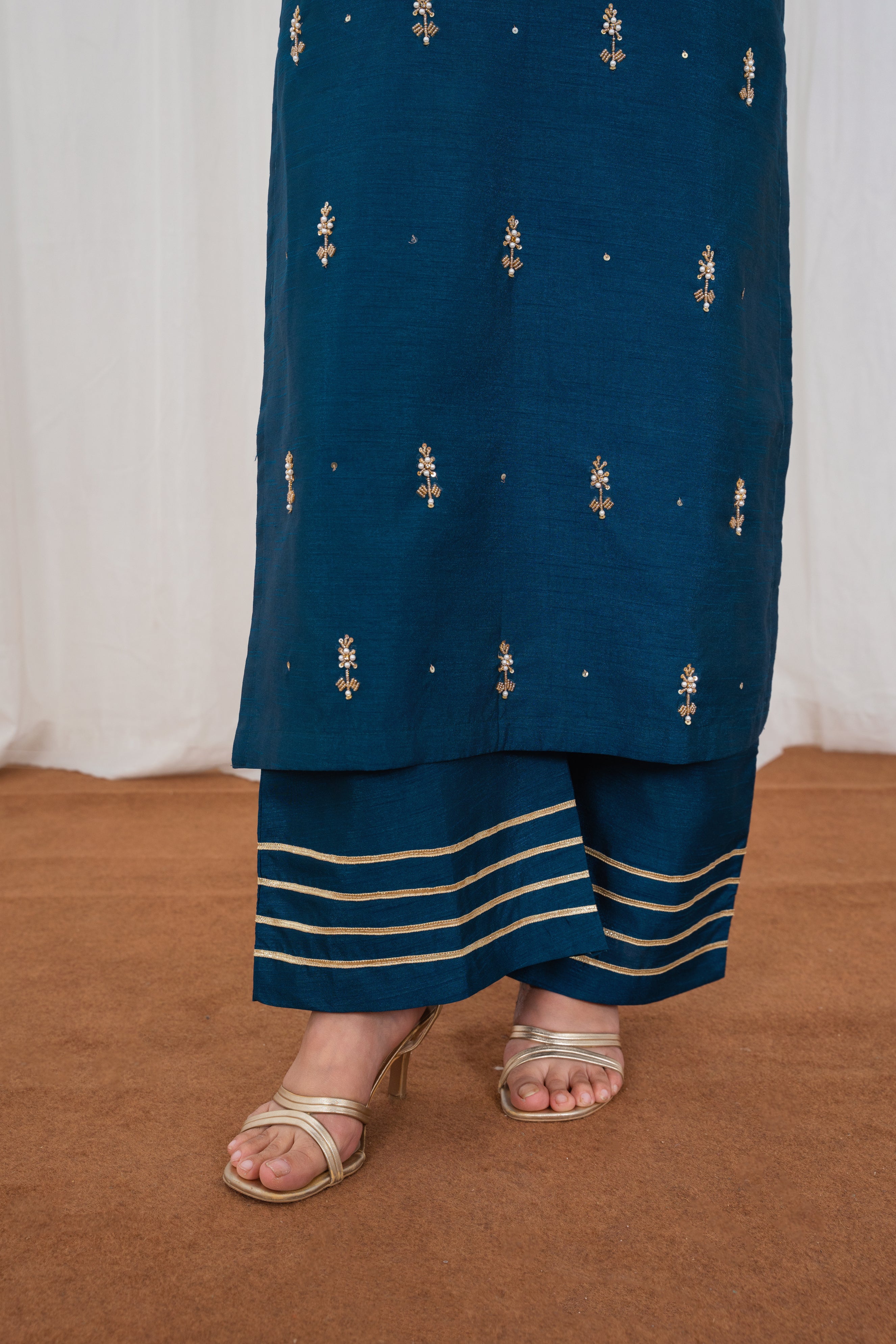 Selin Teal Blue Long Shirt