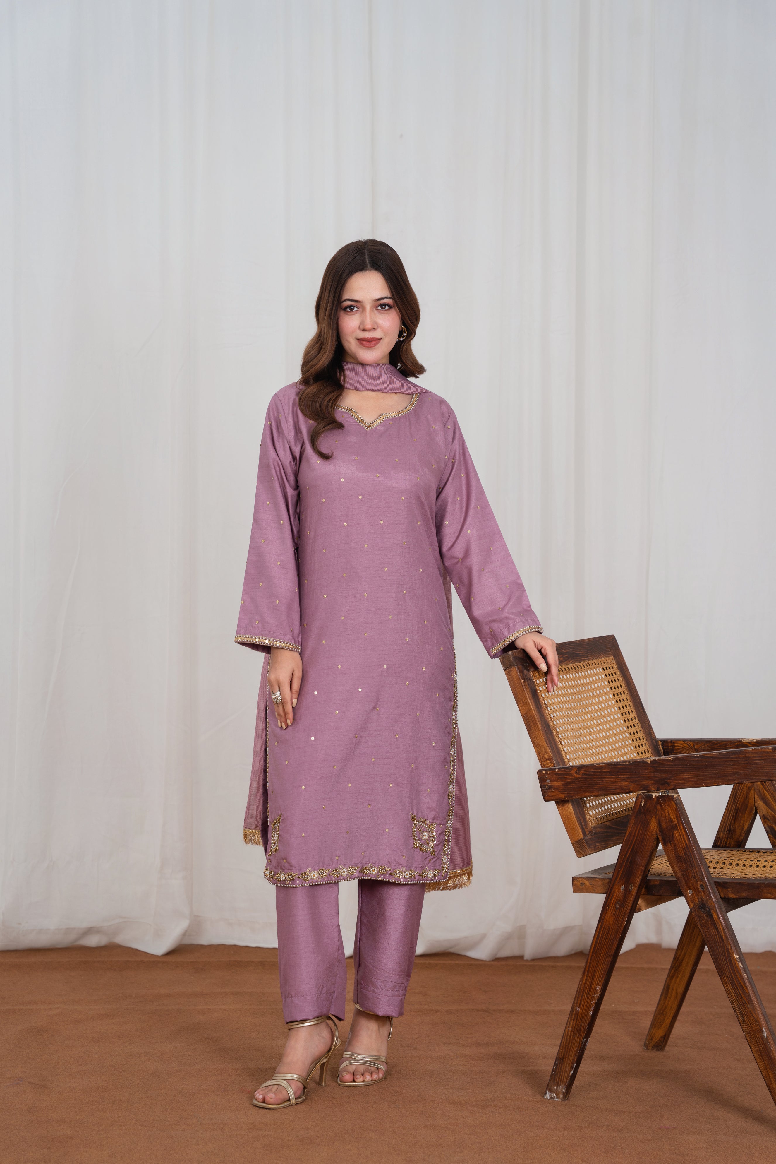 Marium Mauve Shirt Trouser