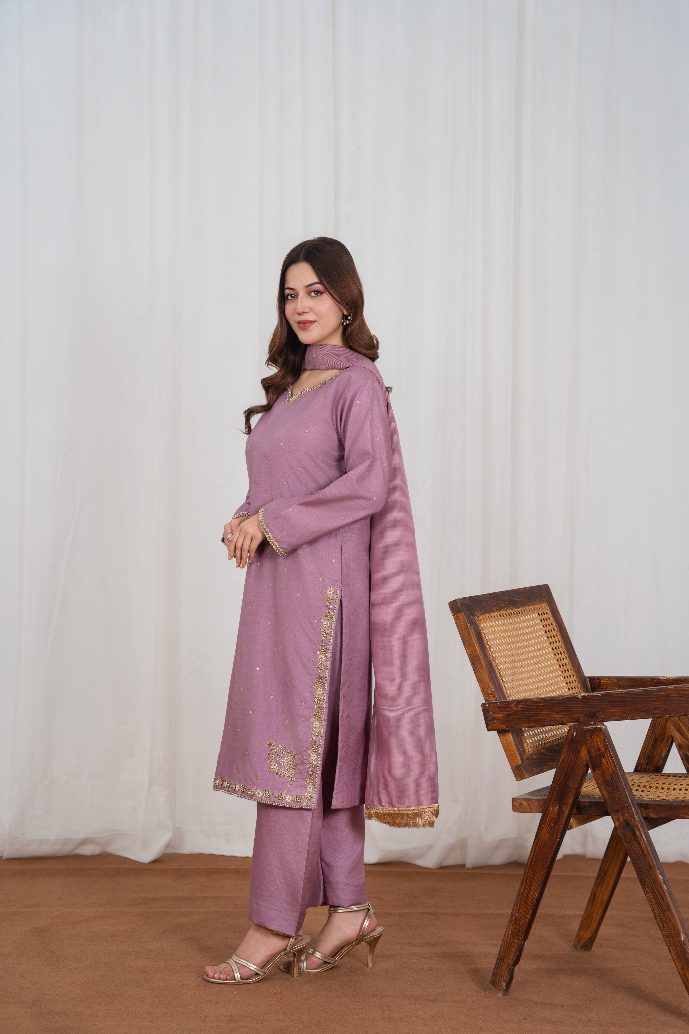 Marium Mauve Shirt Trouser