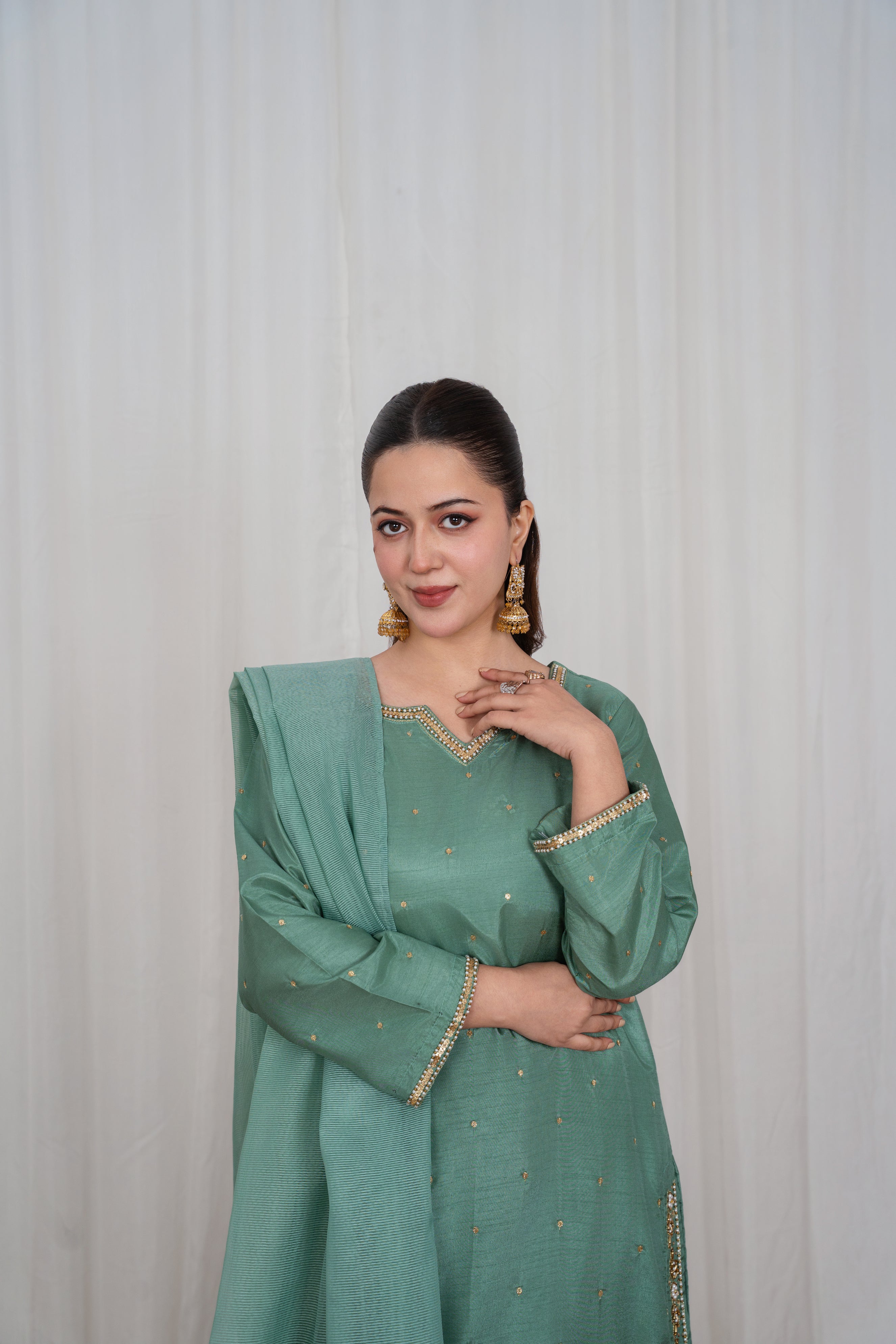 Marium Seafoam Green Shirt Trouser
