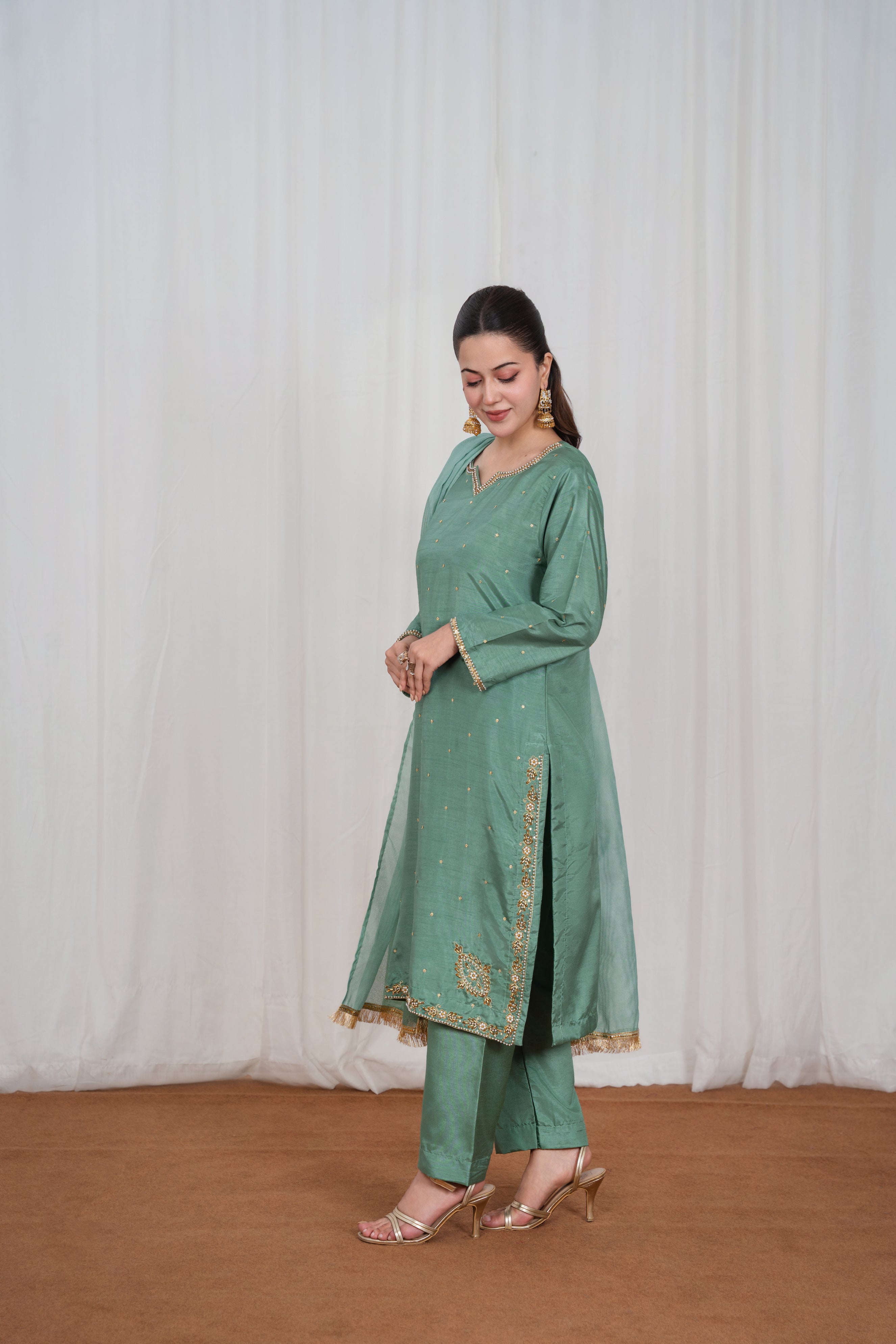 Marium Seafoam Green Shirt Trouser