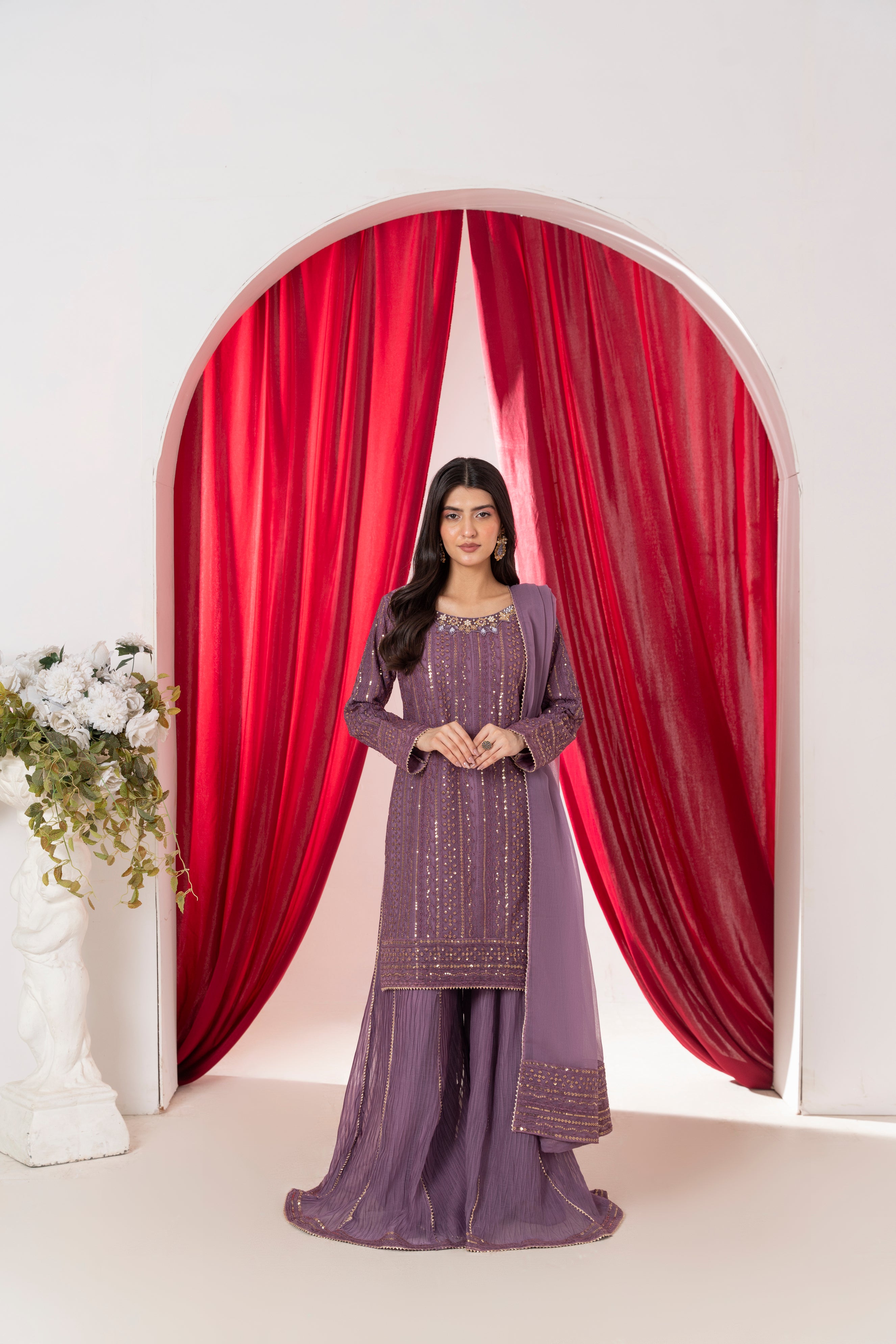 Serene - Dusky Mauve Crush Palazo