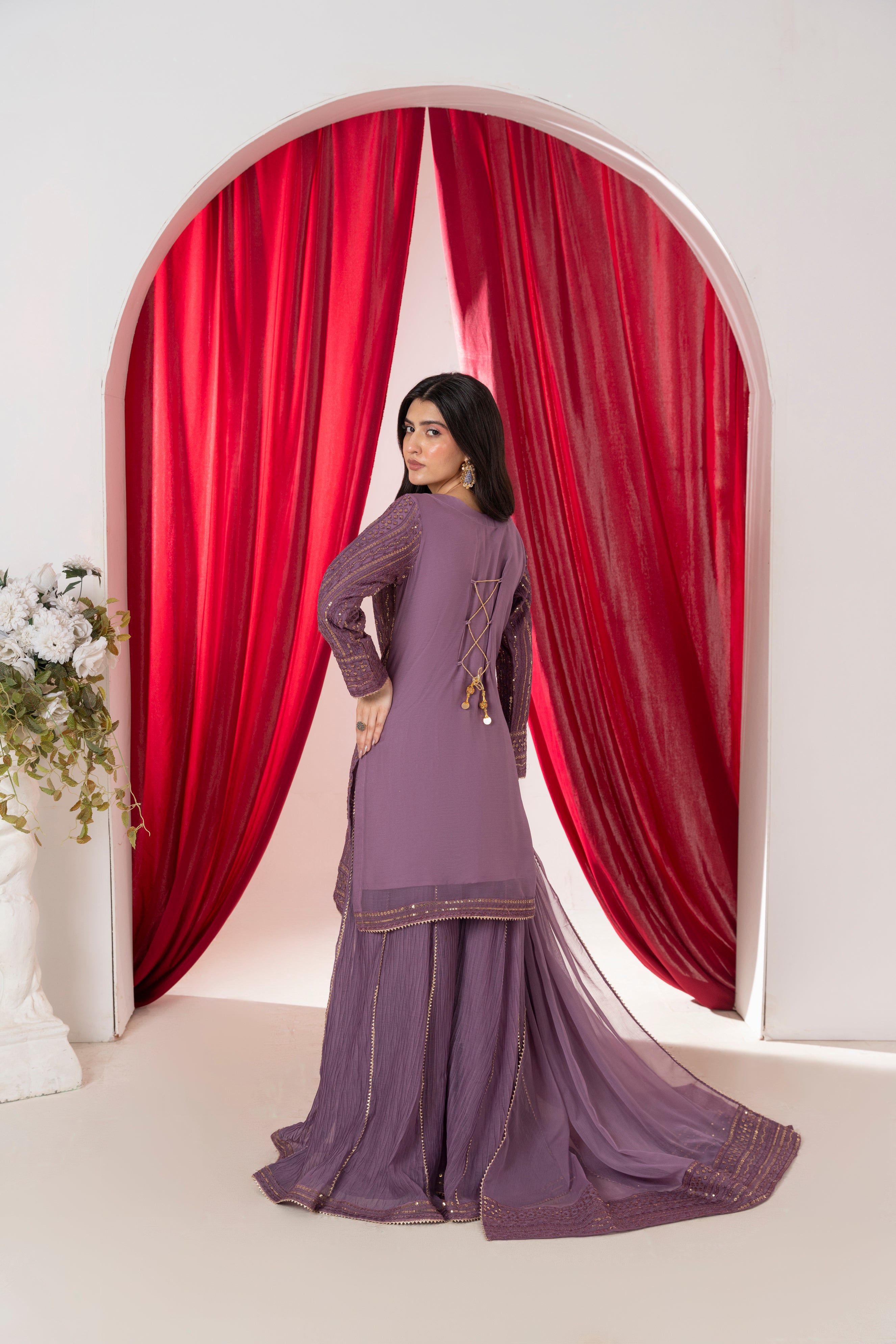 Serene - Dusky Mauve Crush Palazo