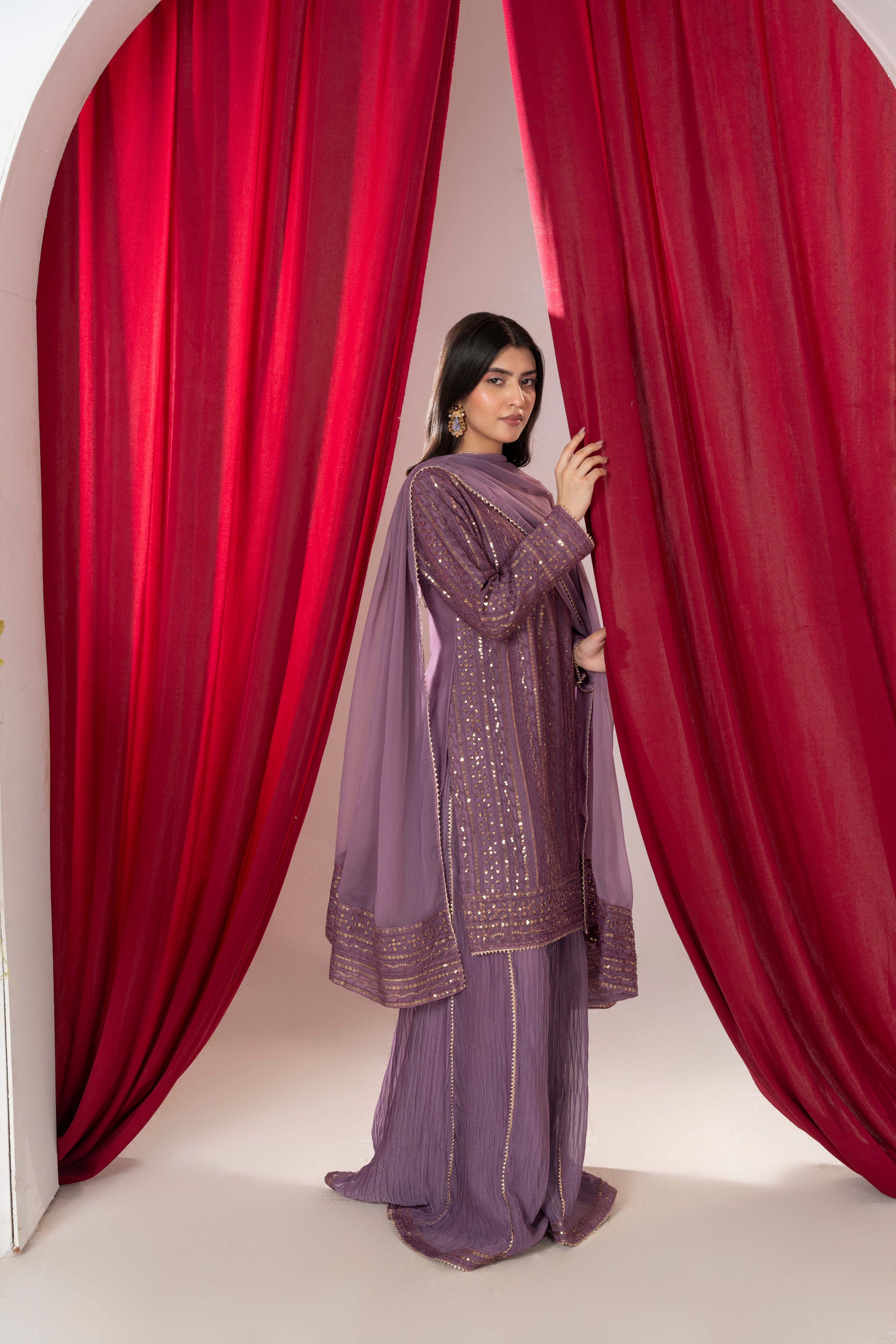 Serene - Dusky Mauve Crush Palazo