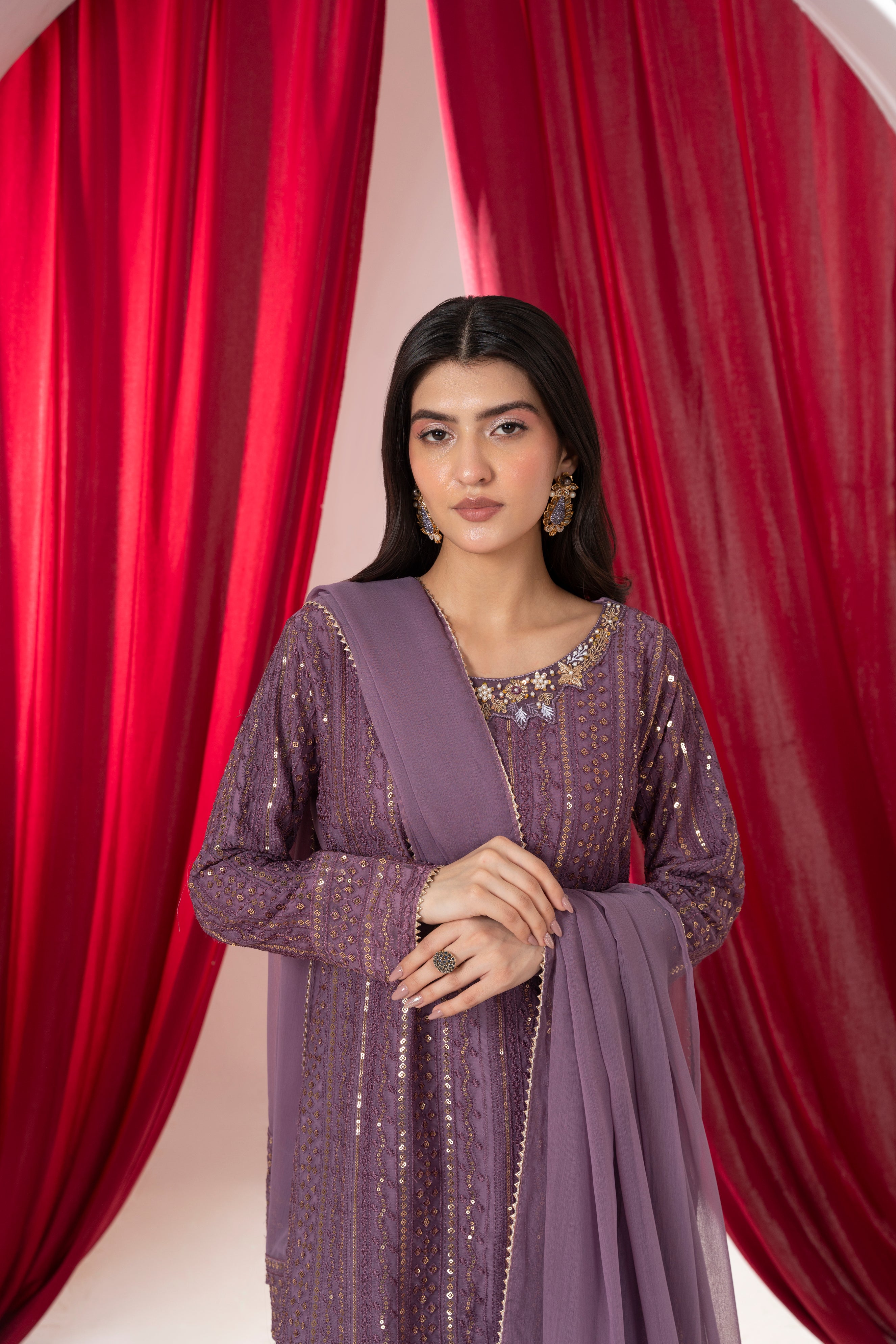 Serene - Dusky Mauve Crush Palazo