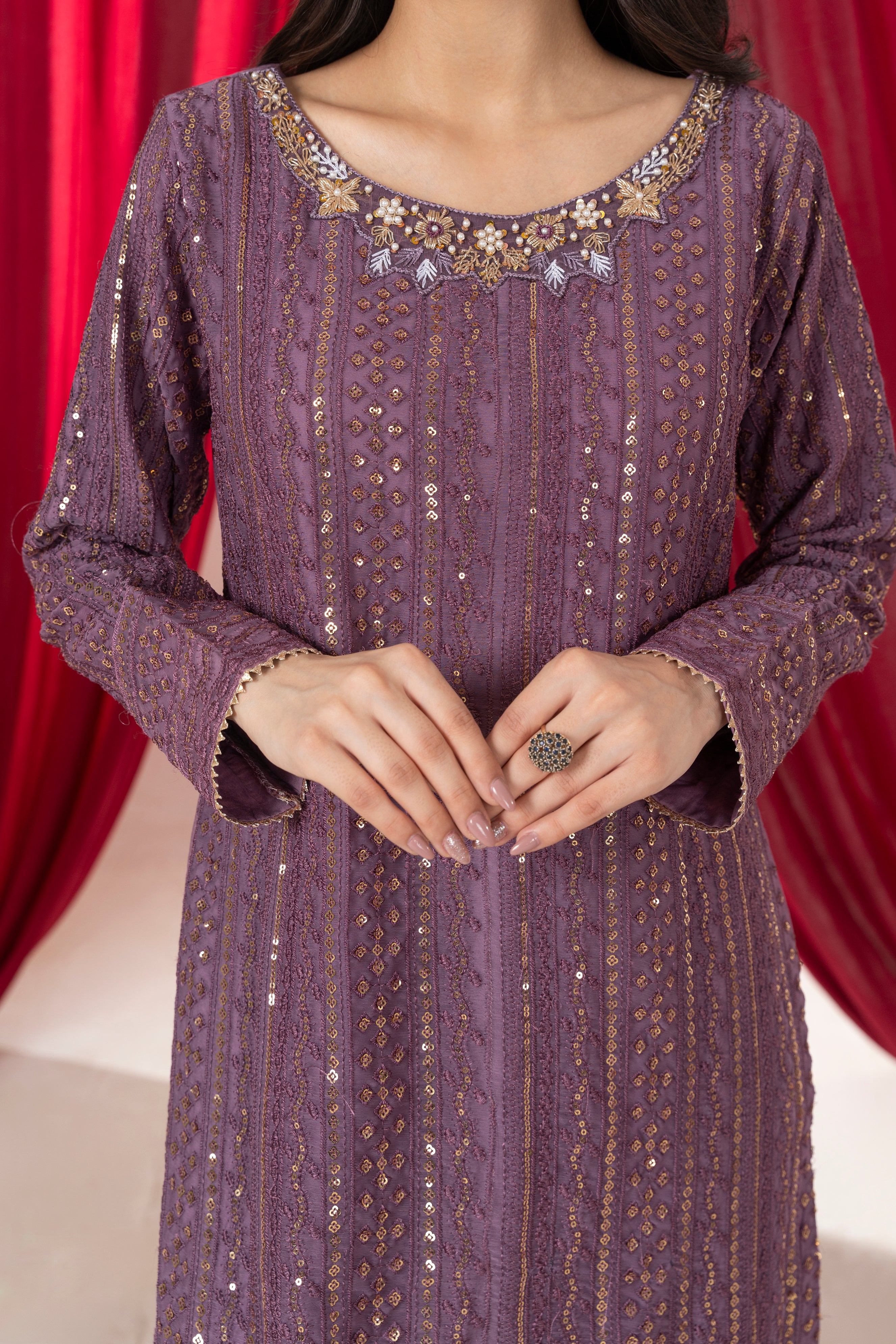 Serene - Dusky Mauve Crush Palazo