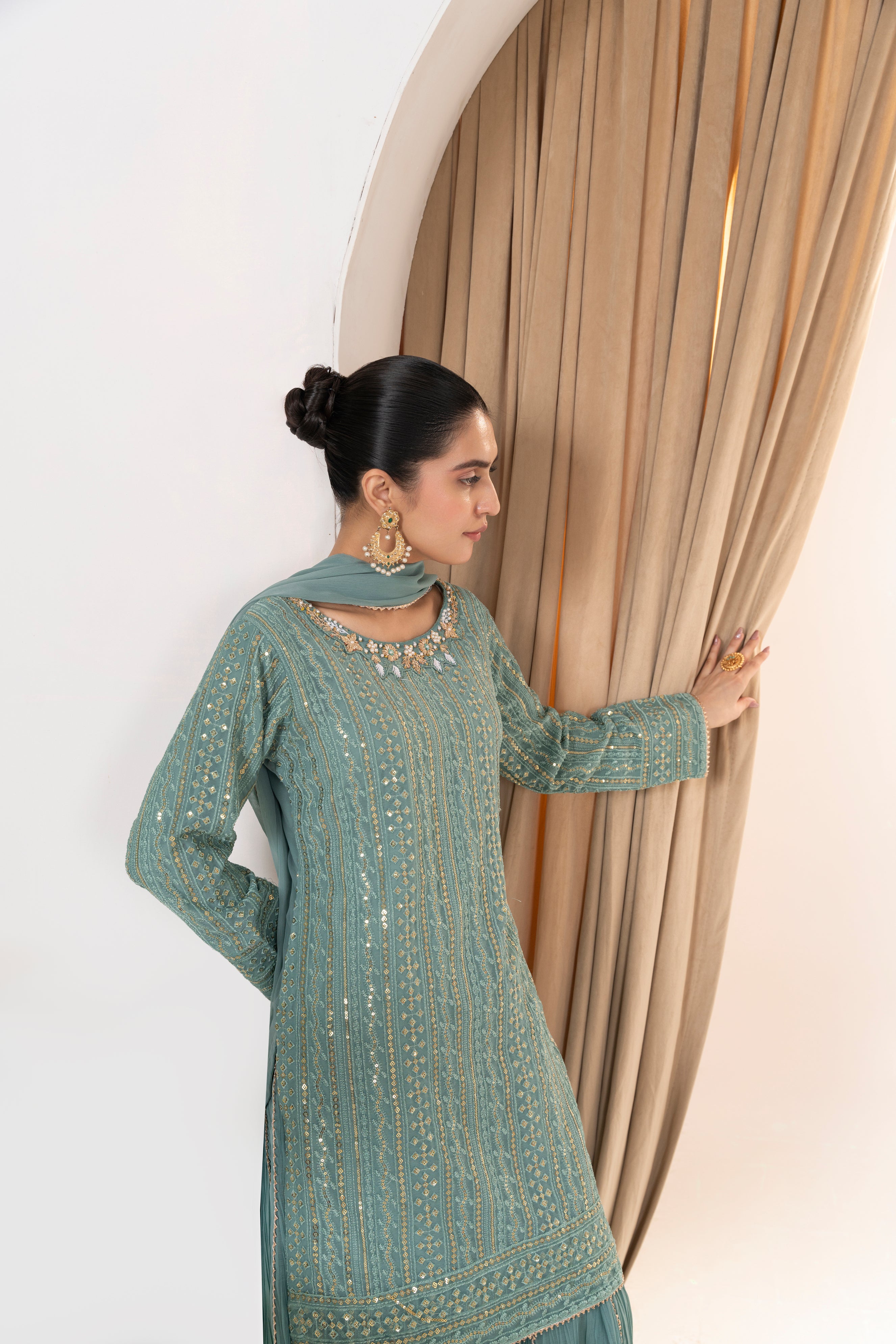 Serene - Seafoam Green Crush Palazo