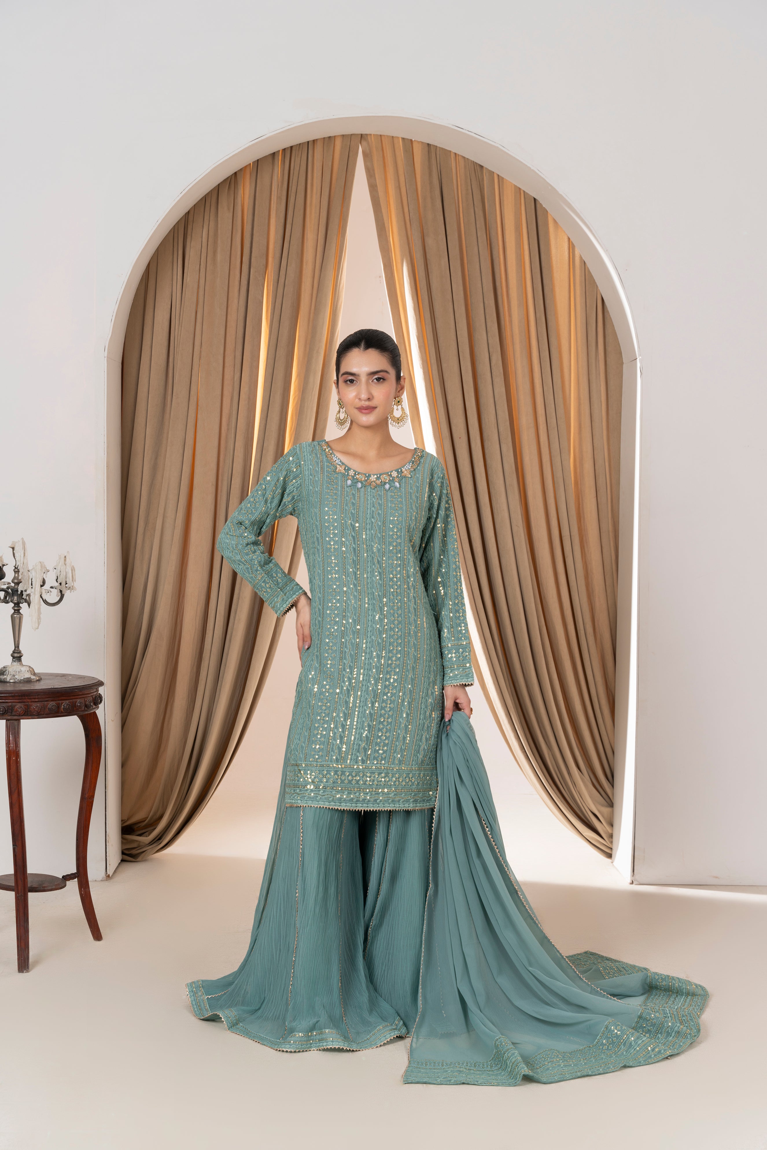 Serene - Seafoam Green Crush Palazo