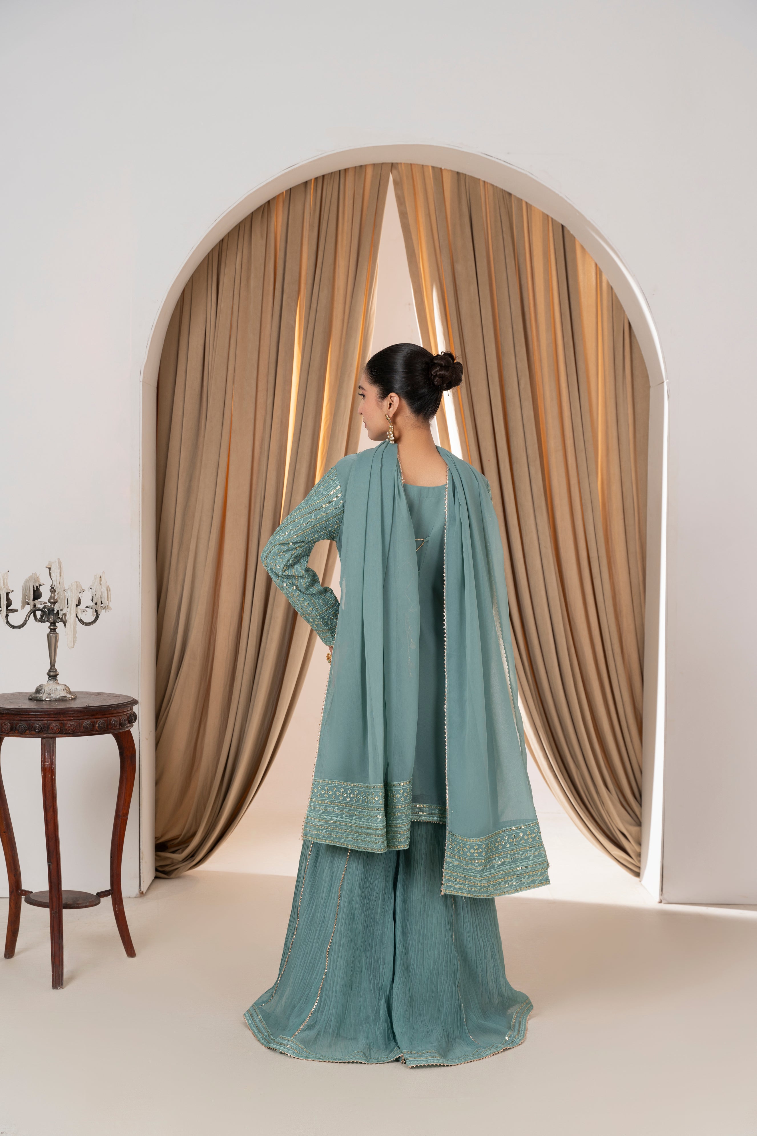 Serene - Seafoam Green Crush Palazo