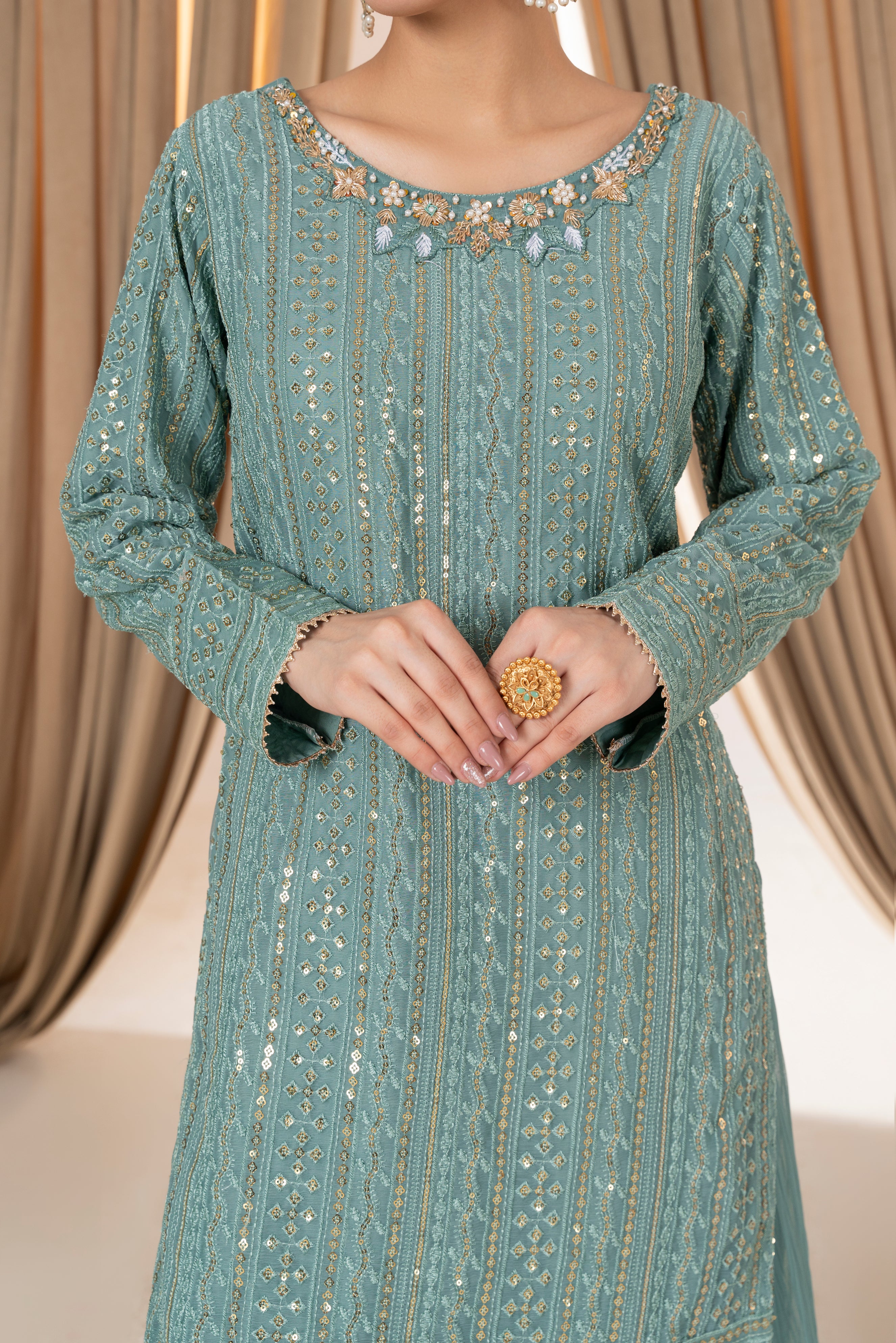 Serene - Seafoam Green Crush Palazo