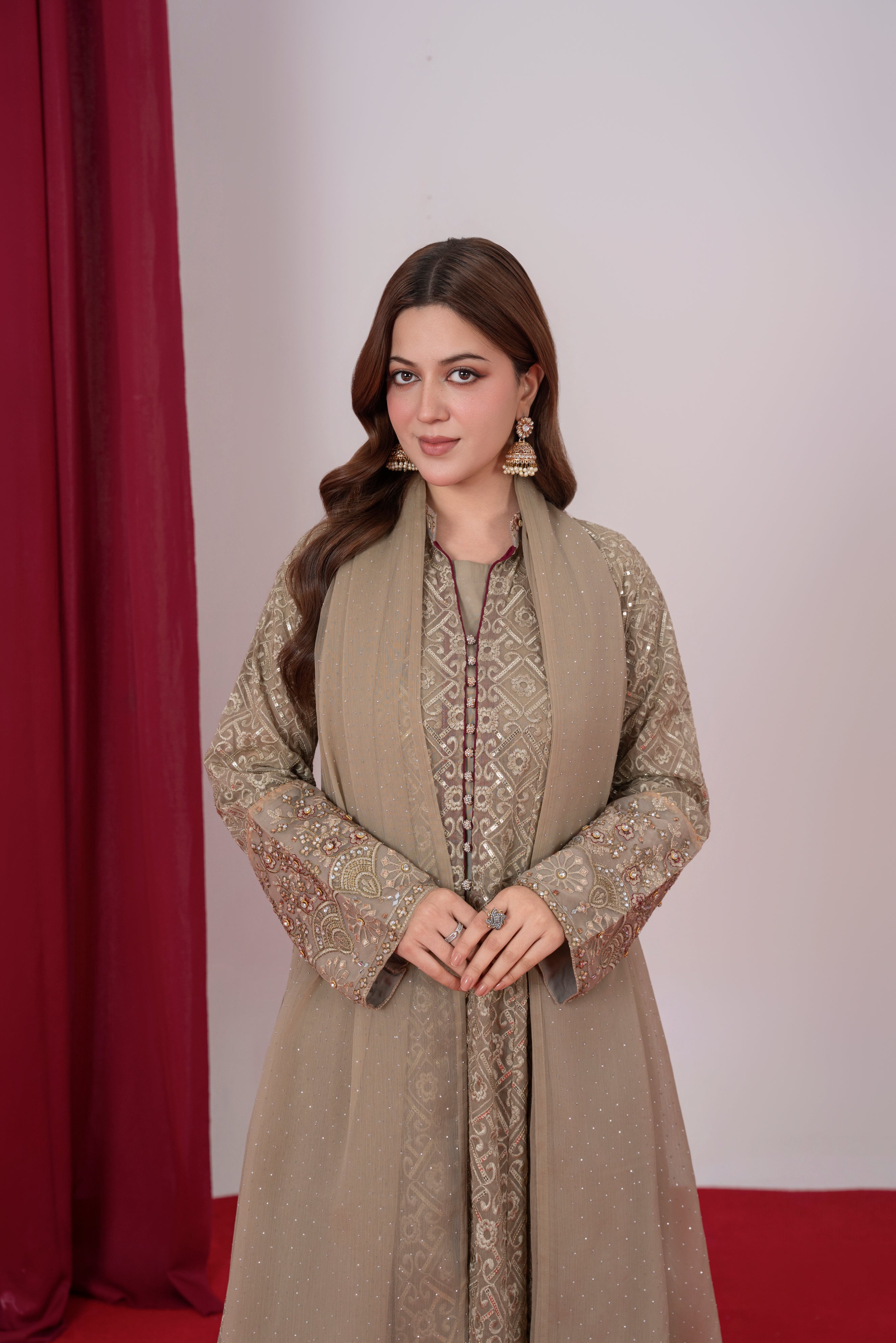 Mahrosh - Champagne chikankari Maxi