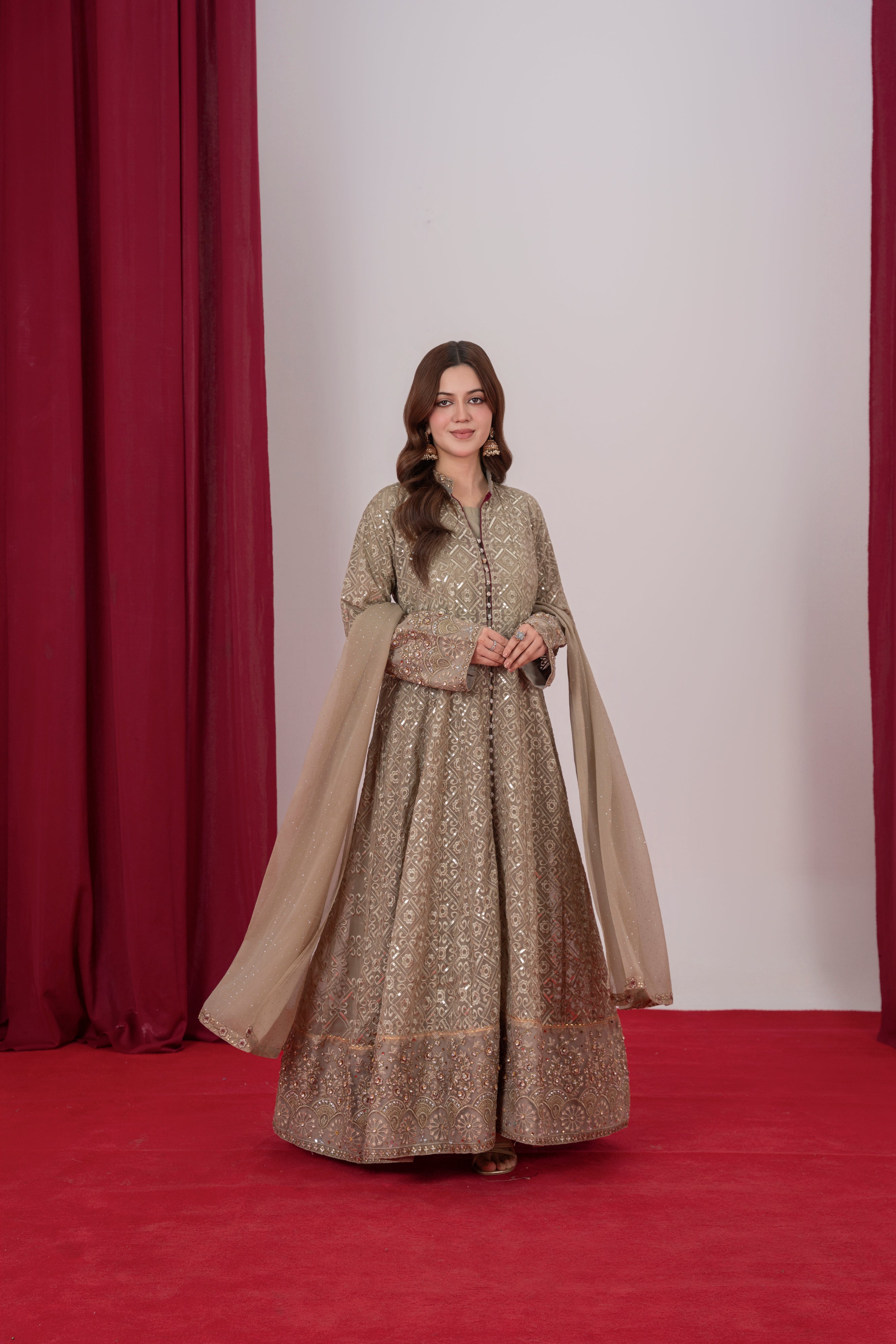 Mahrosh - Champagne chikankari Maxi