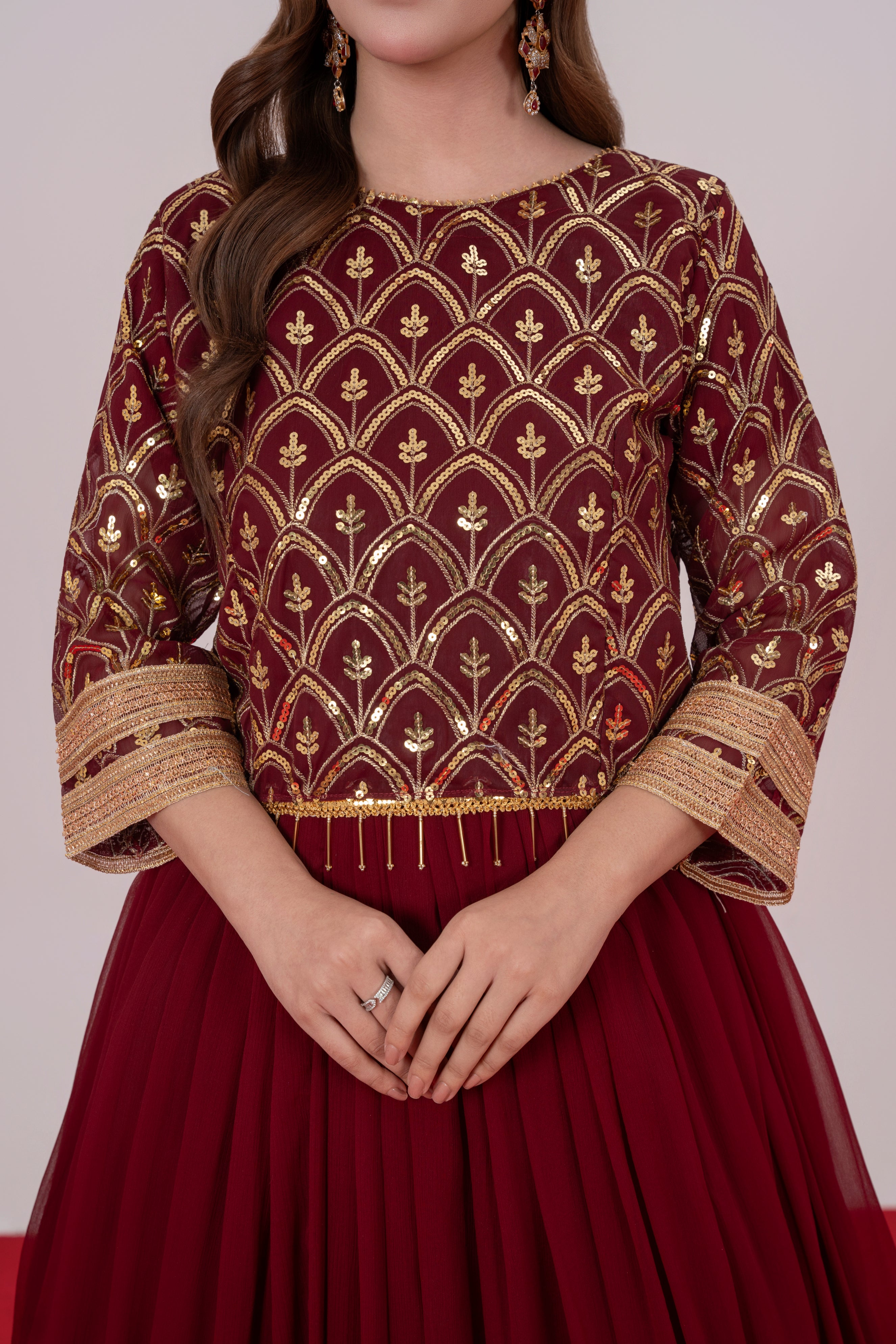Mehrma Deep Maroon Lehnga