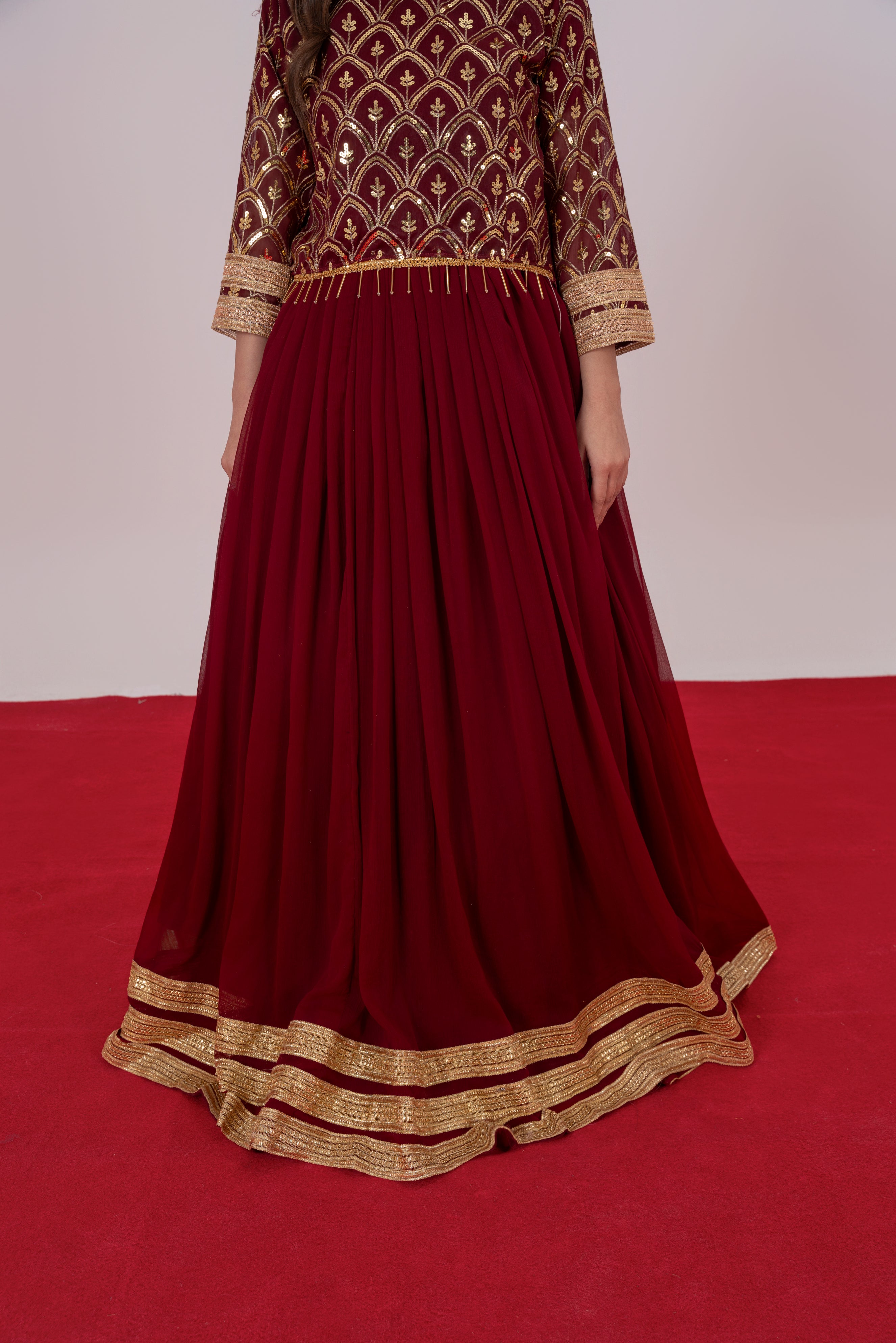Mehrma Deep Maroon Lehnga