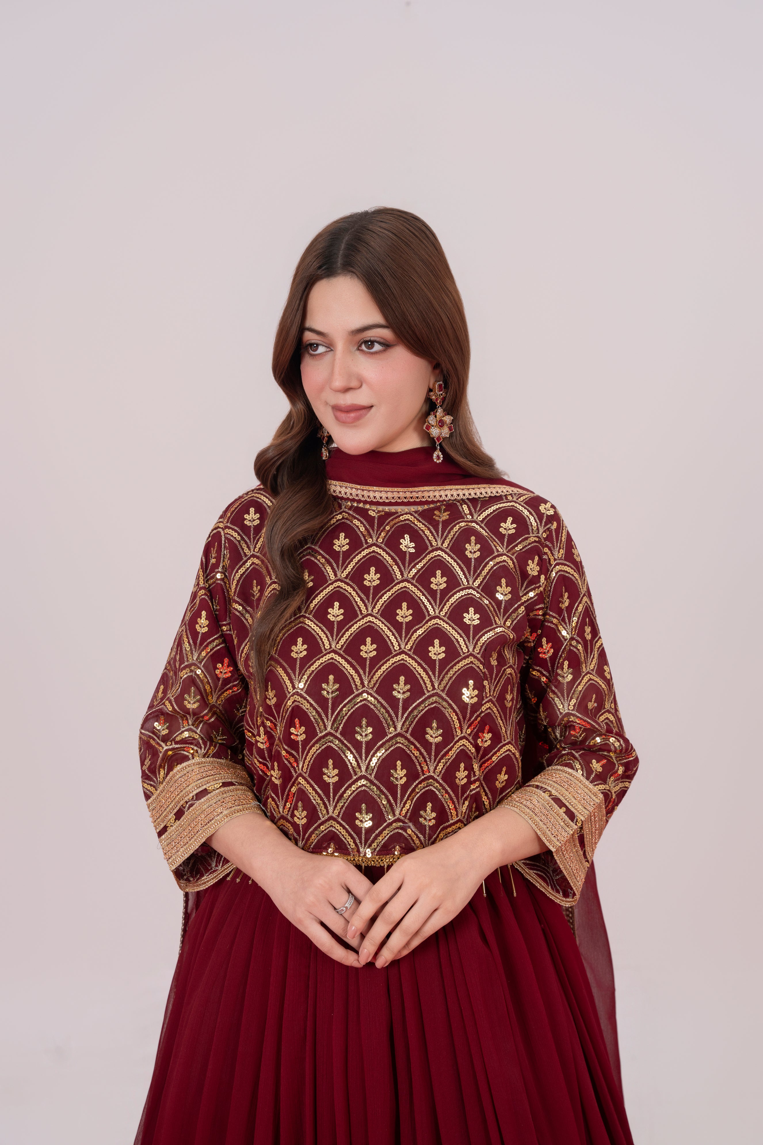 Mehrma Deep Maroon Lehnga