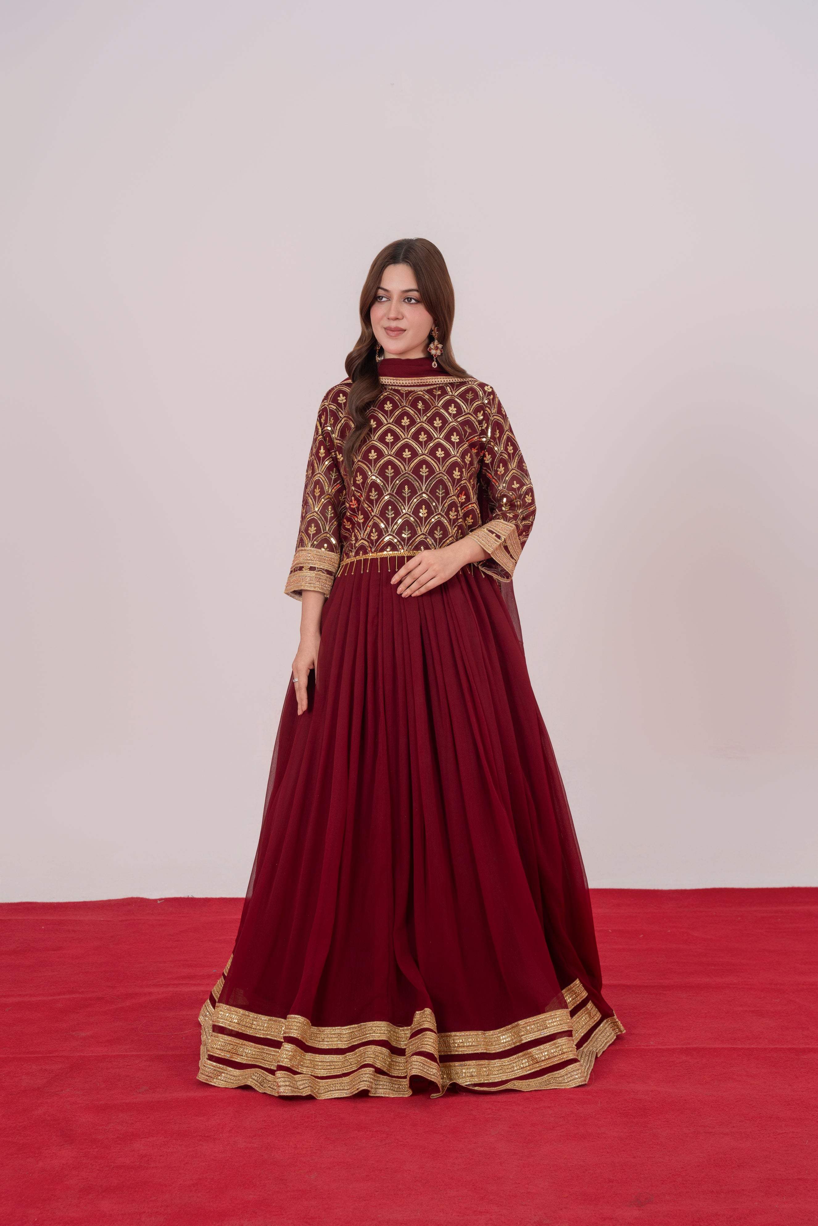Mehrma Deep Maroon Lehnga
