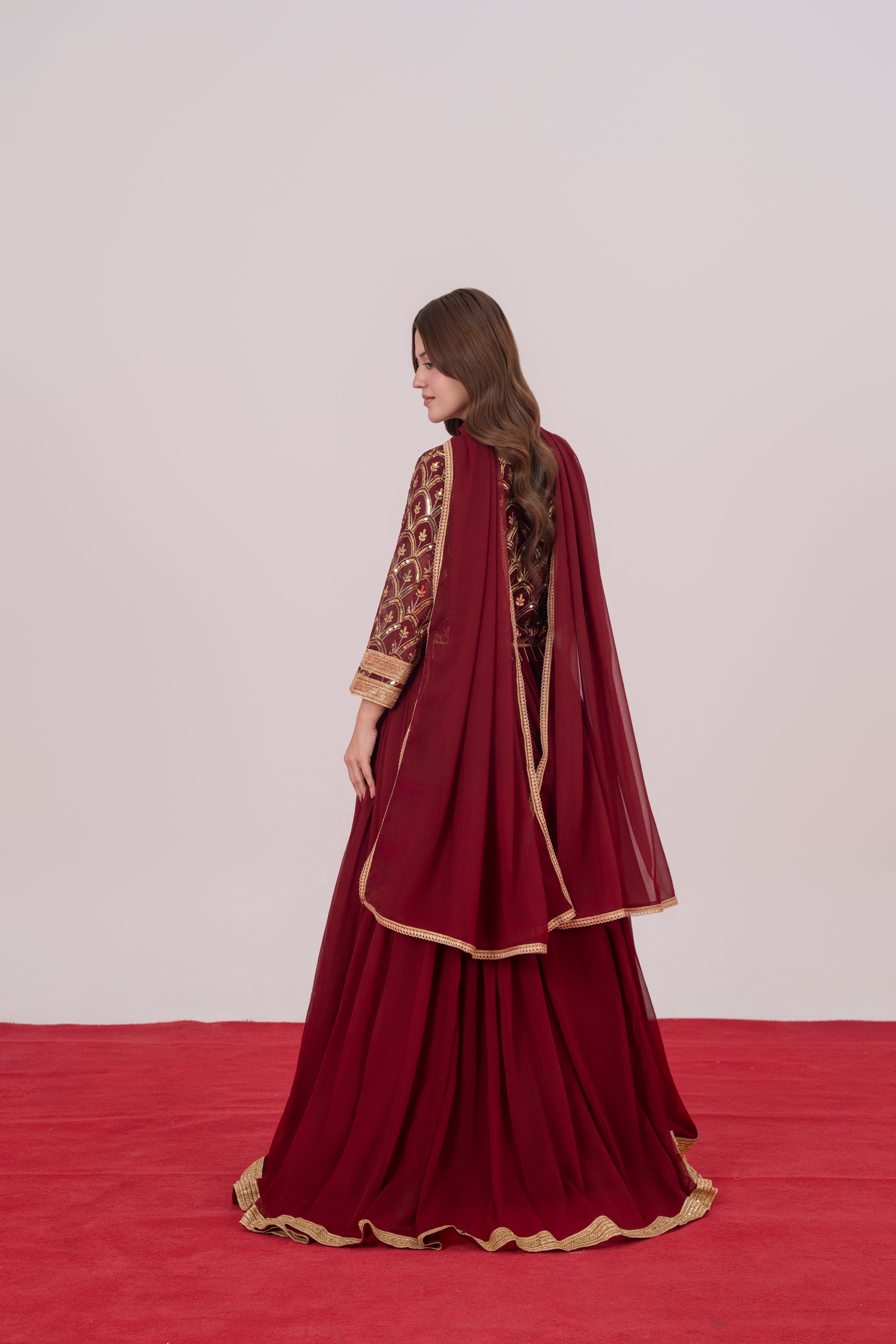 Mehrma Deep Maroon Lehnga