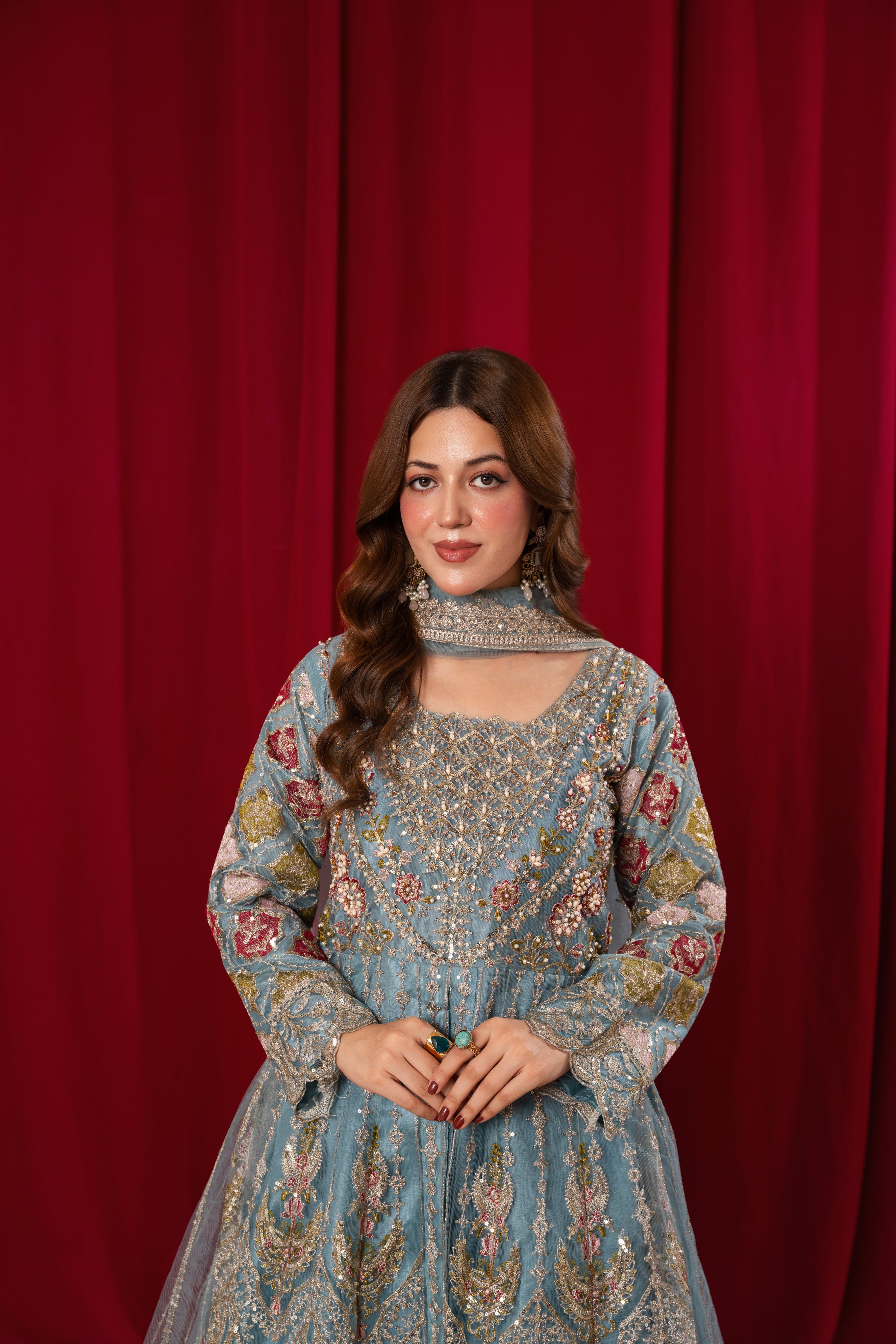 Zarlish Ice Blue Maxi