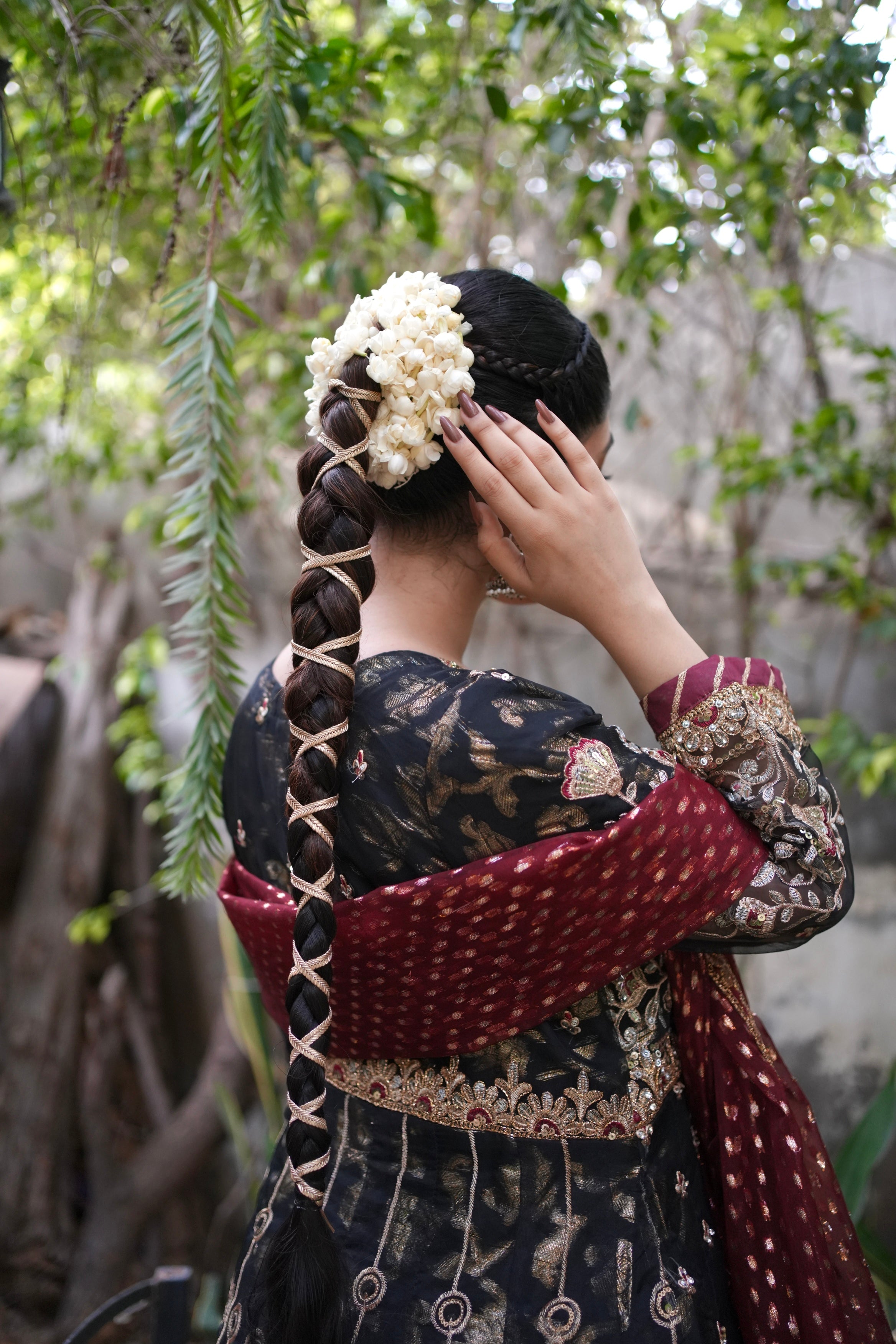 Noor-e-Sahar - Black Flared Angarkha Maxi