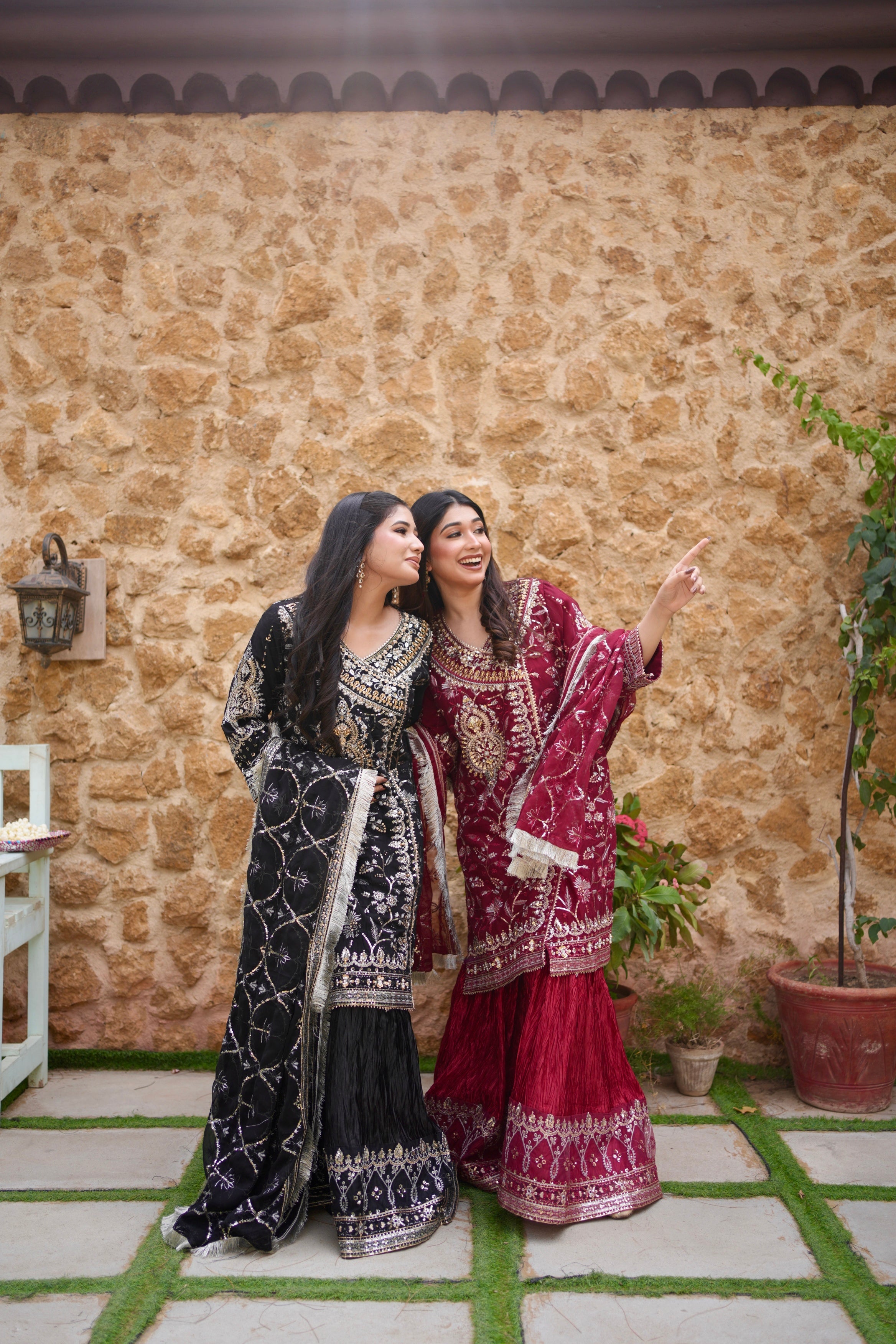 Beyza Deep Maroon Angrakha