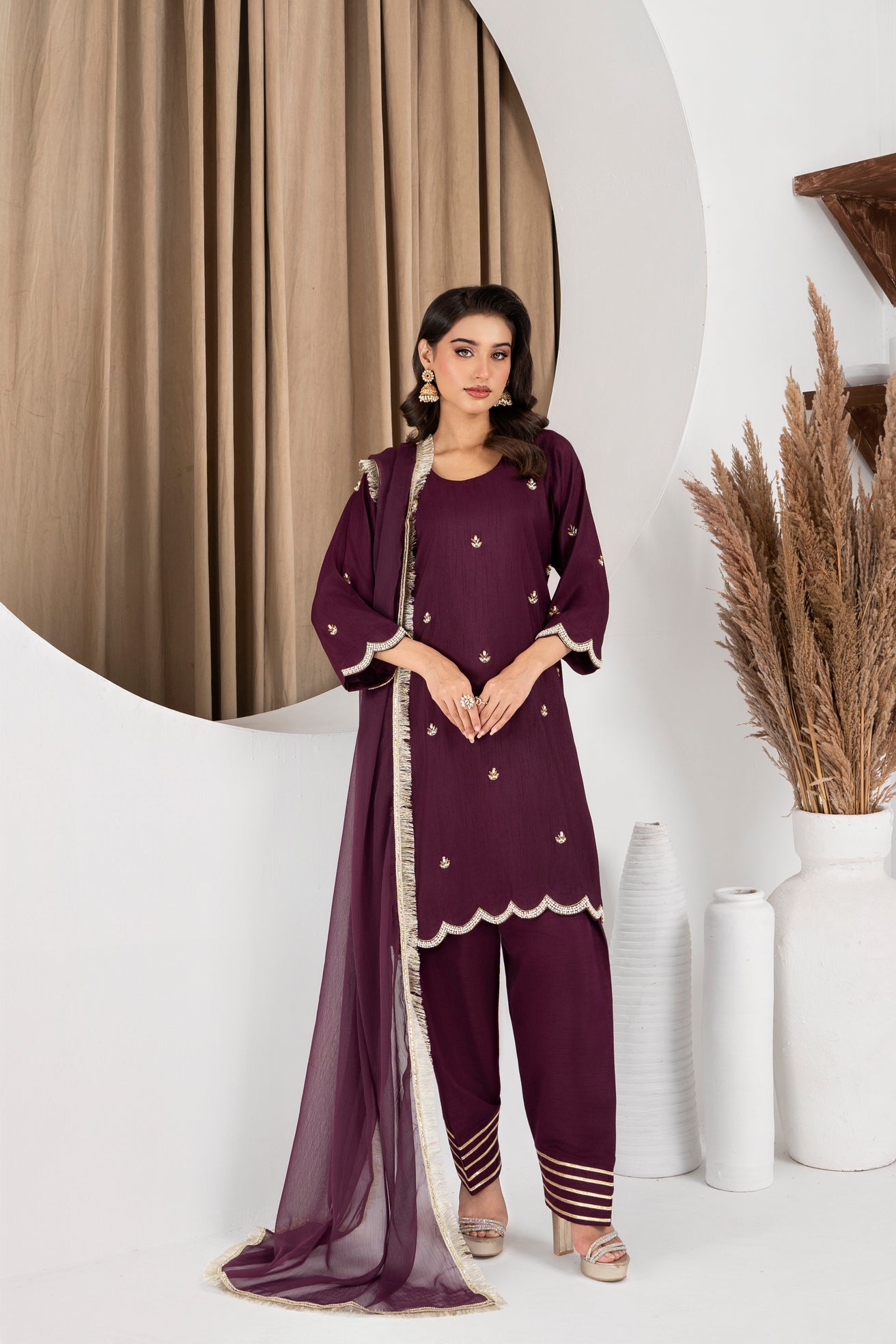 Lina Deep Purple Farshi Shalwar