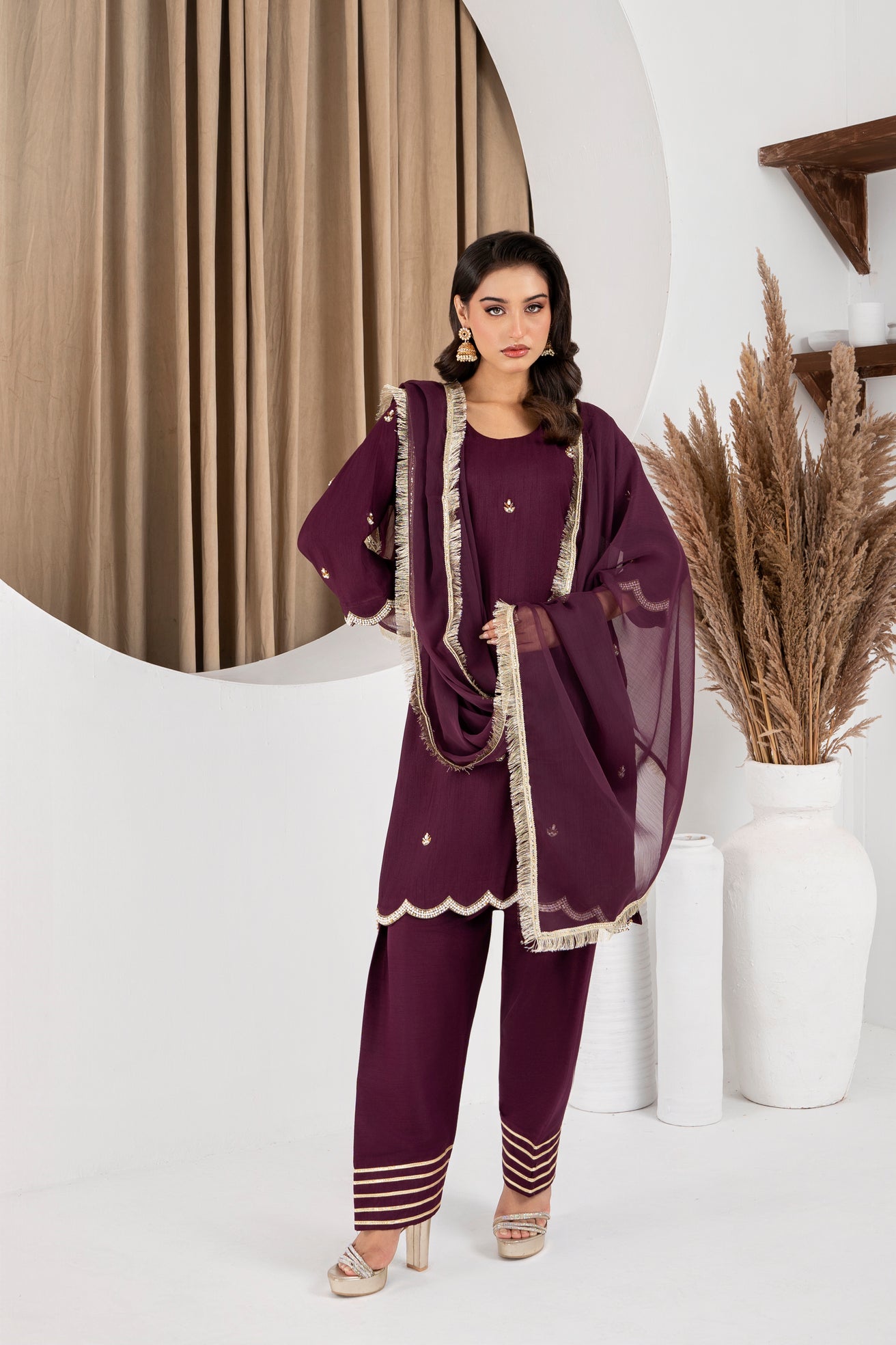Lina Deep Purple Farshi Shalwar