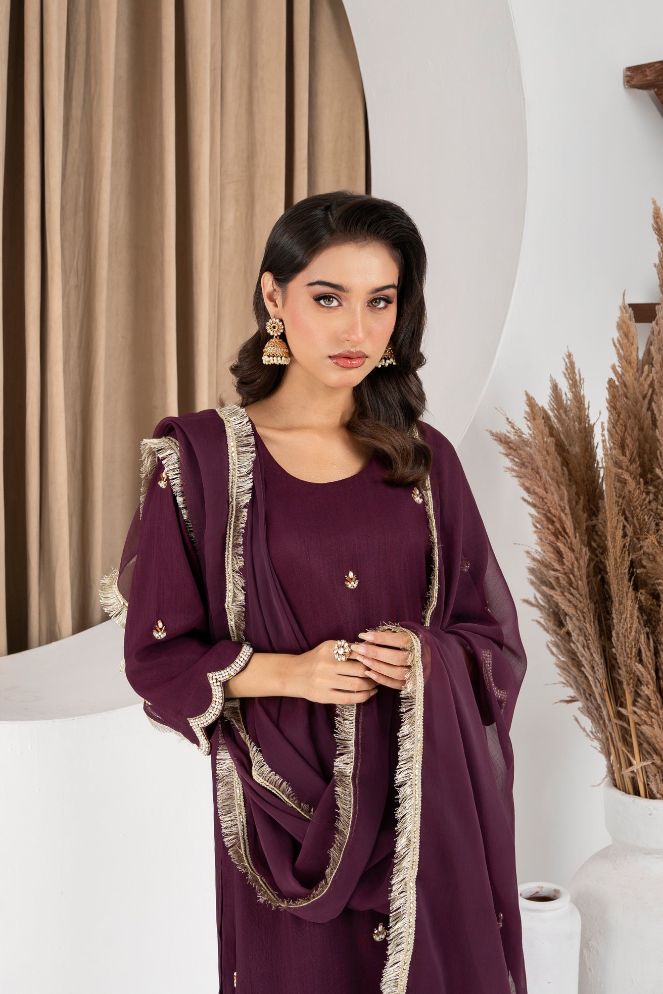 Lina Deep Purple Farshi Shalwar