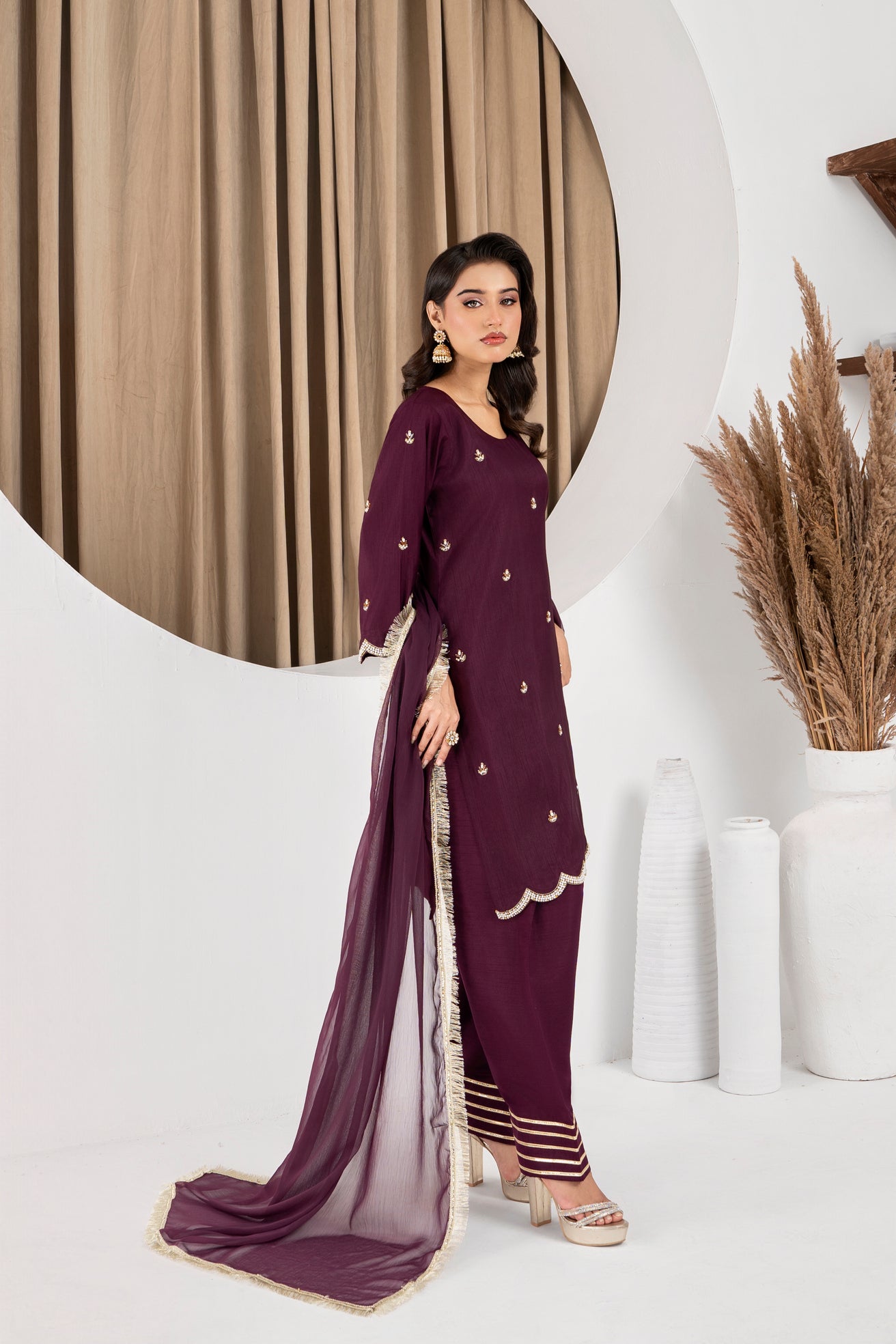 Lina Deep Purple Farshi Shalwar