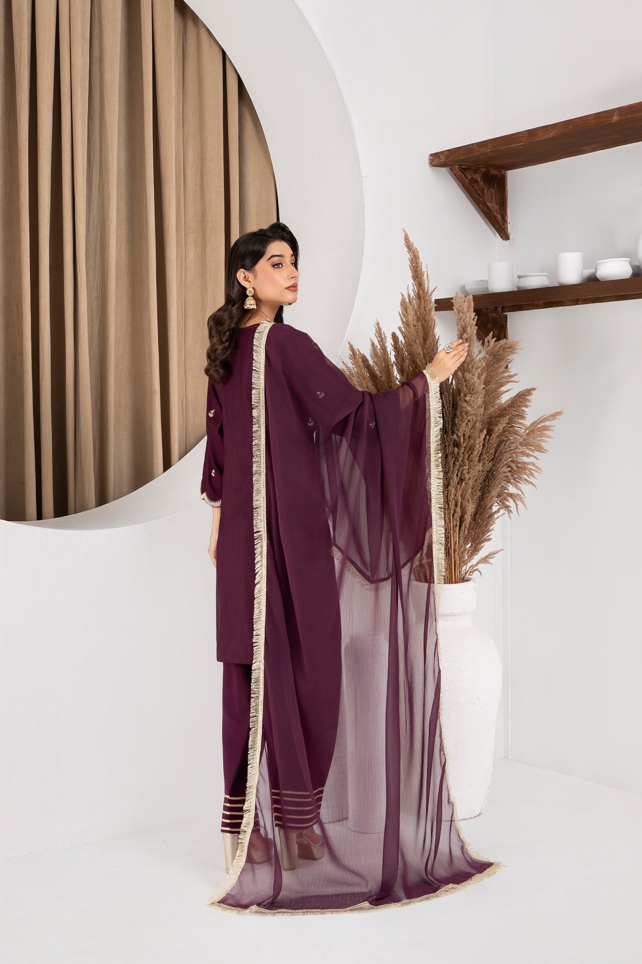 Lina Deep Purple Farshi Shalwar