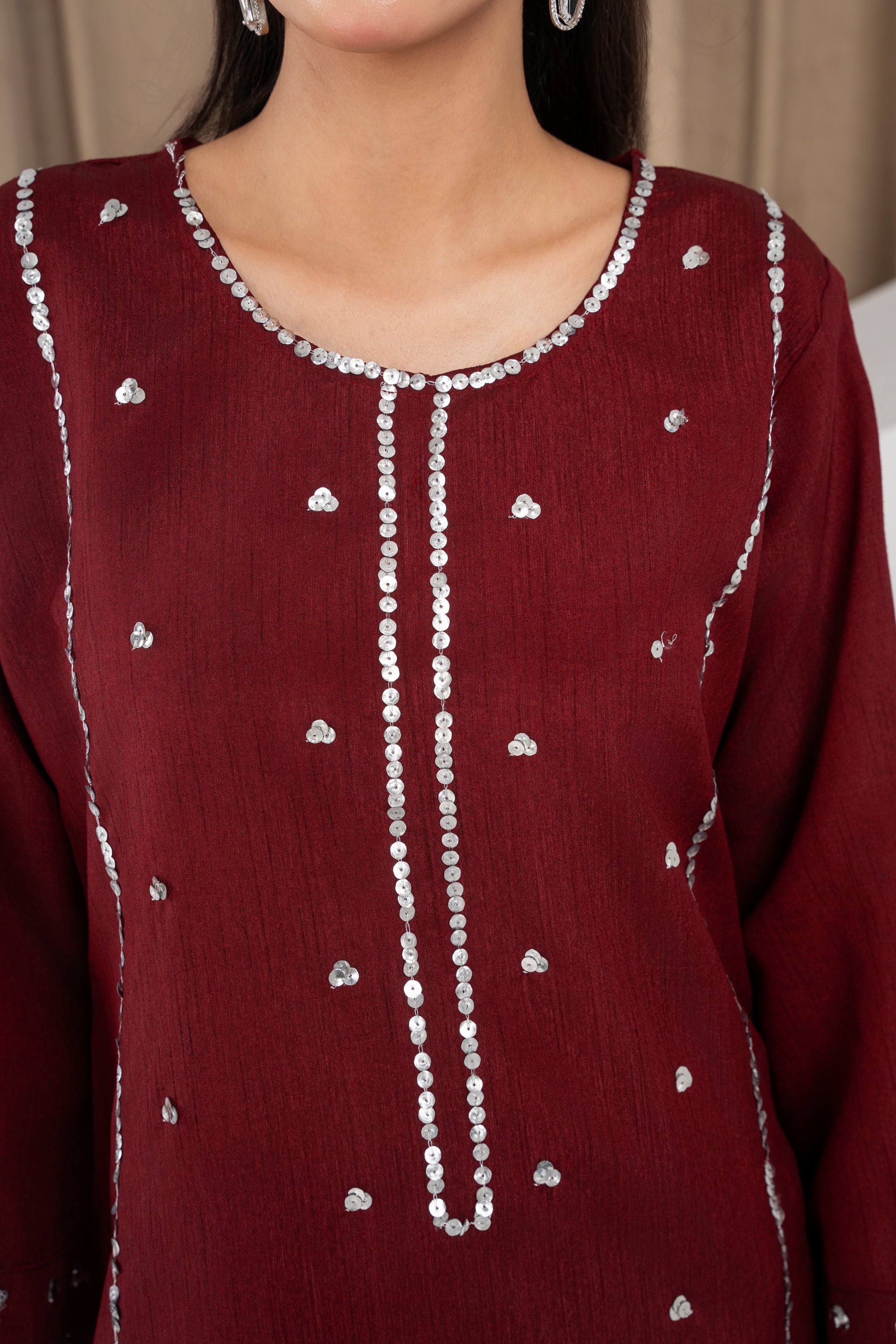 Eshal Classic Maroon Farshi Shalwar