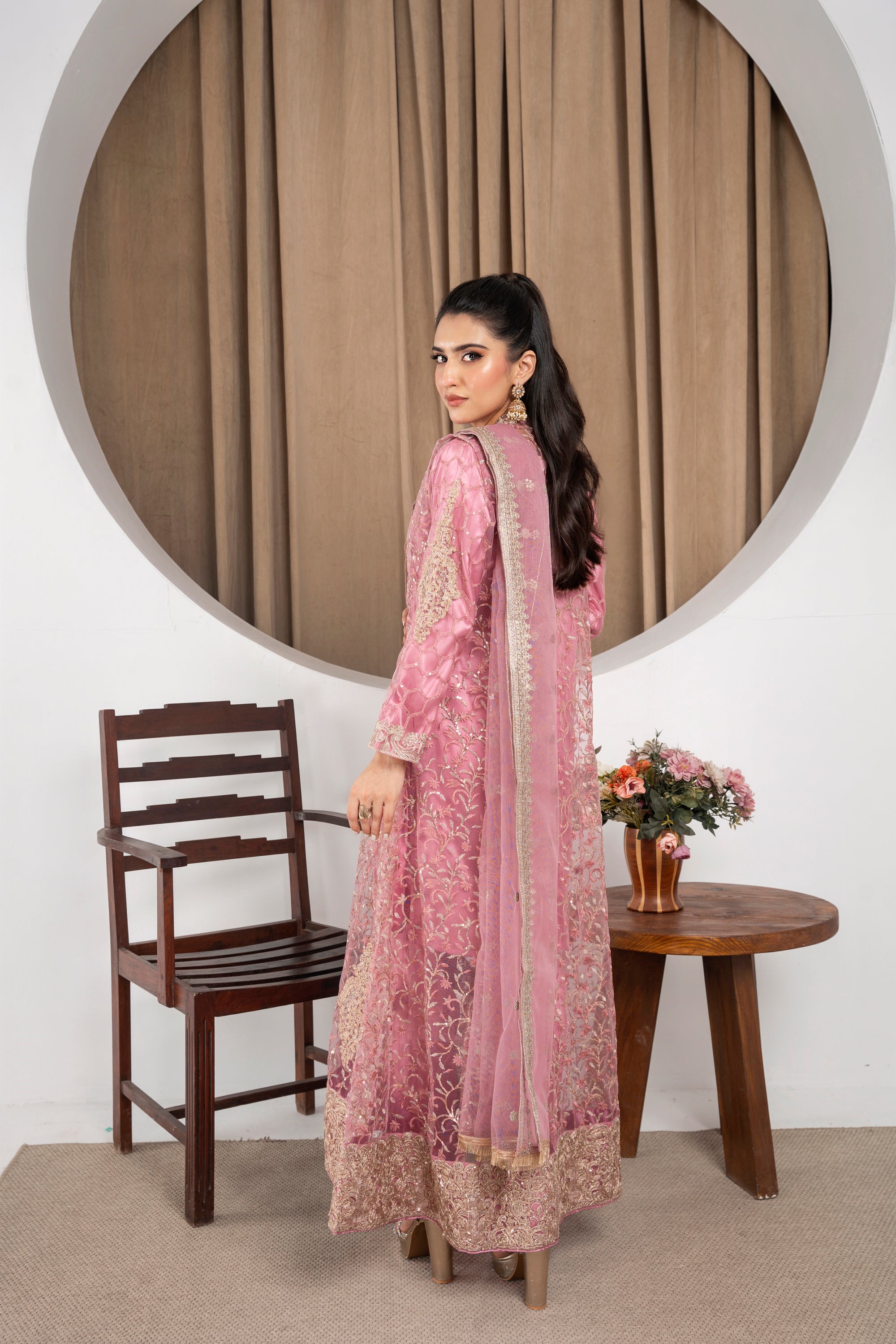 Harika Pastel Pink Pearl Coat