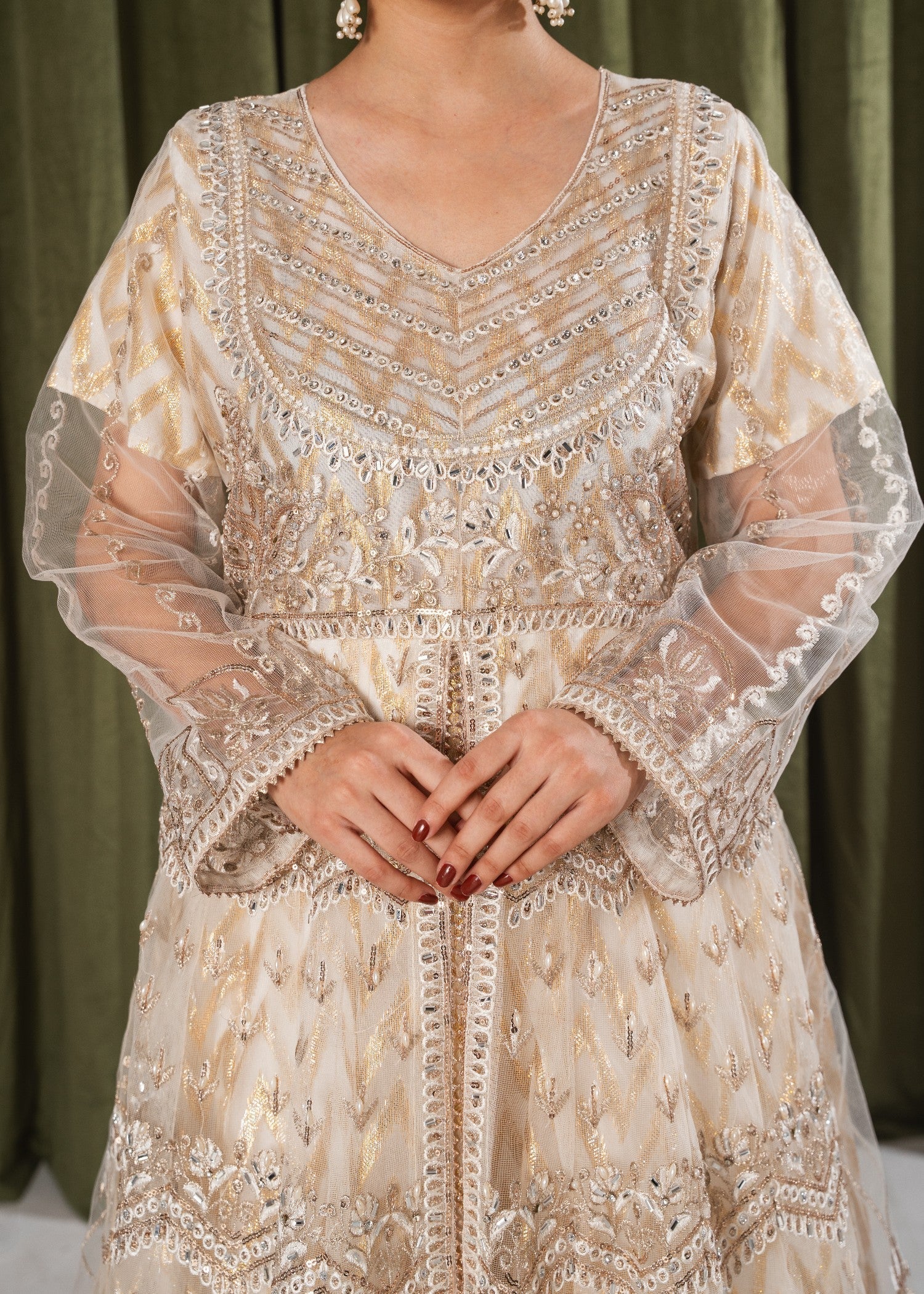 Ayleen Half White Double Frill Maxi