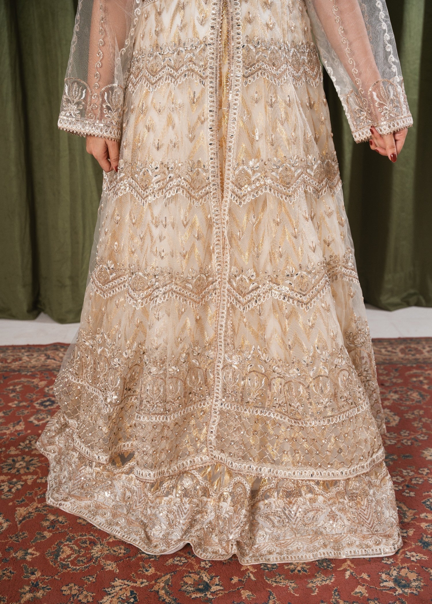 Ayleen Half White Double Frill Maxi