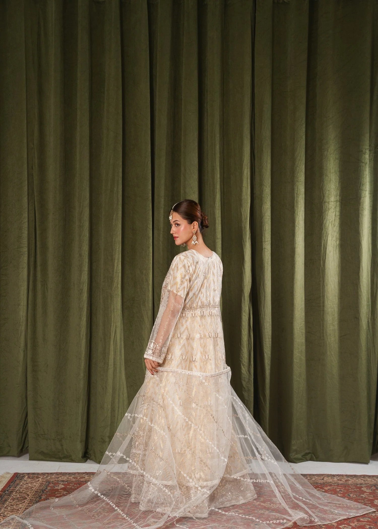 Ayleen Half White Double Frill Maxi